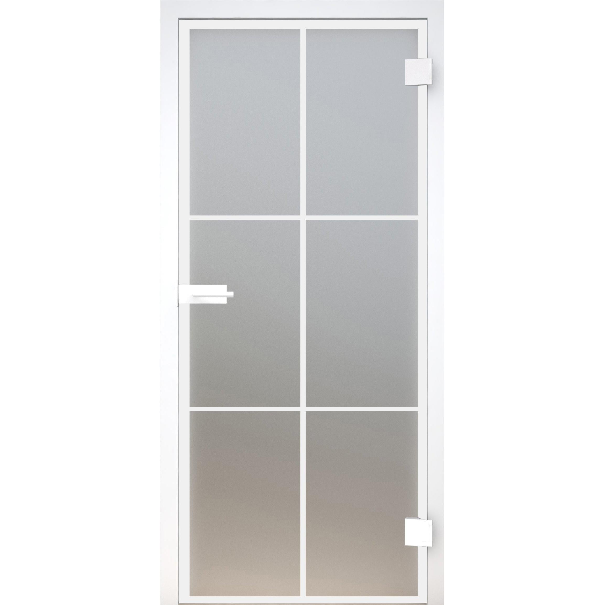 Glastür Loft-Design Weiß Modell DWS6 satiniert / matt