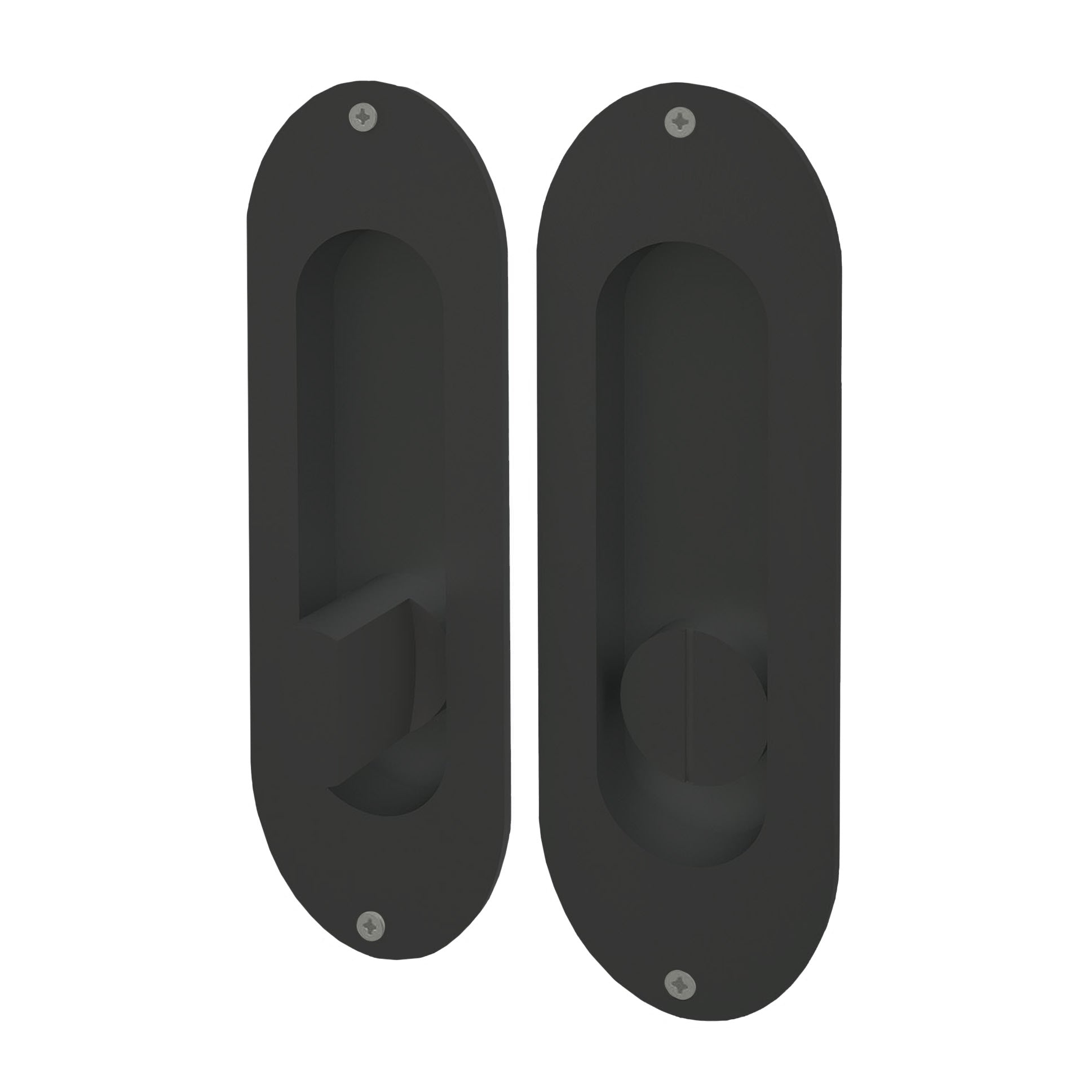 Griffmuschel Modern oval 40 x 120 mm Alara WC Mattschwarz für Holzschiebetür