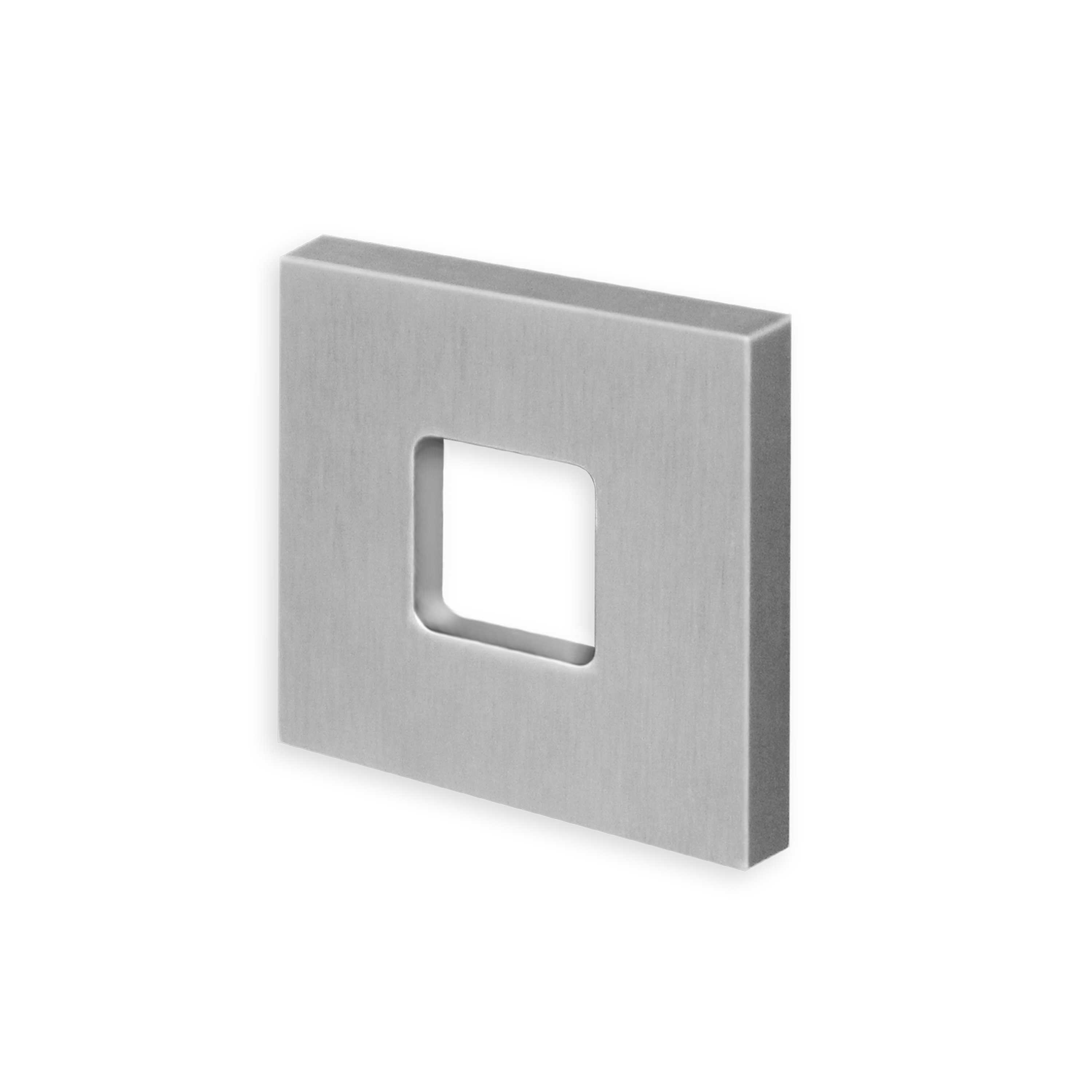 Griffmuschel eckig 70 x 70 mm Solora offen OB Edelstahlfarbig für Ganzglasschiebetür