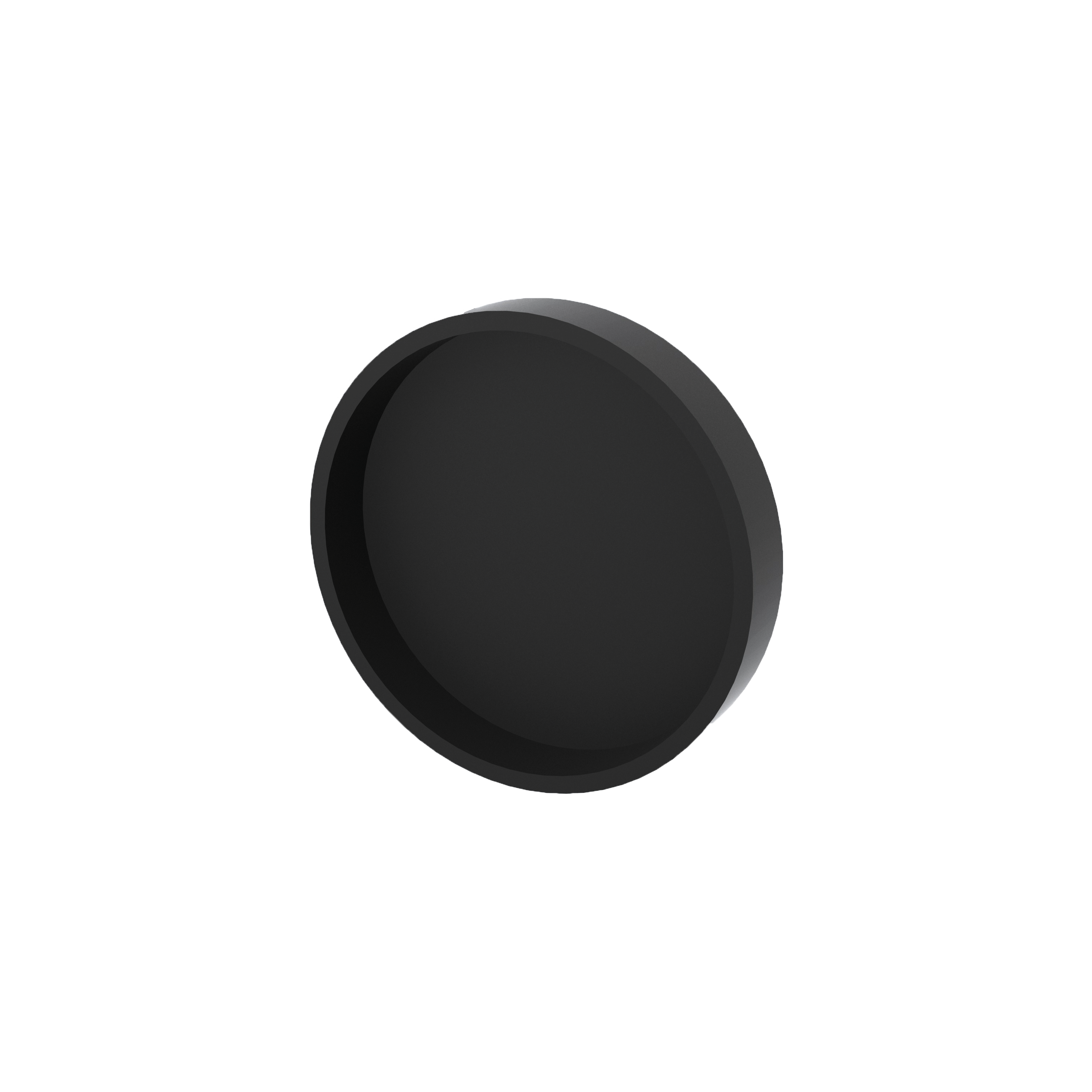 Griffmuschel rund 65 mm Celandra geschlossen selbstklebend Mattschwarz für Ganzglasschiebetür