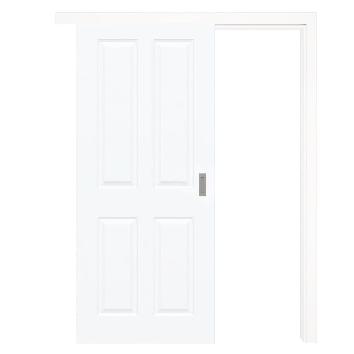 Schiebetür mit Schiebetürzarge brillant-weiß 4 Kassetten - Modell Stiltür K43