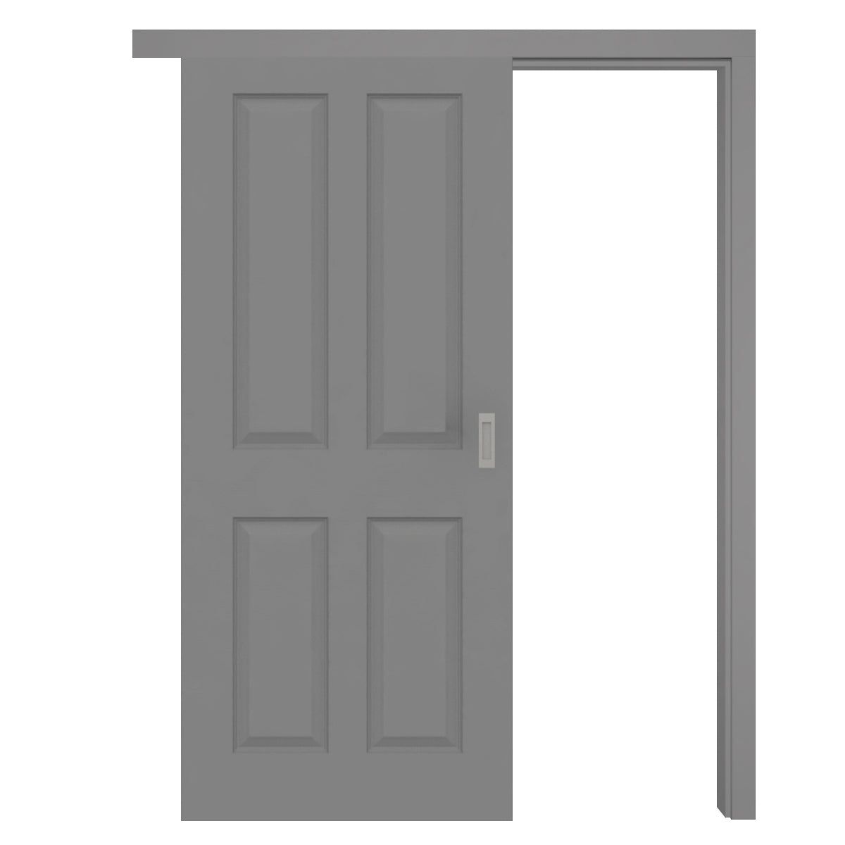 Schiebetür mit Schiebetürzarge grau 4 Kassetten - Modell Stiltür K47