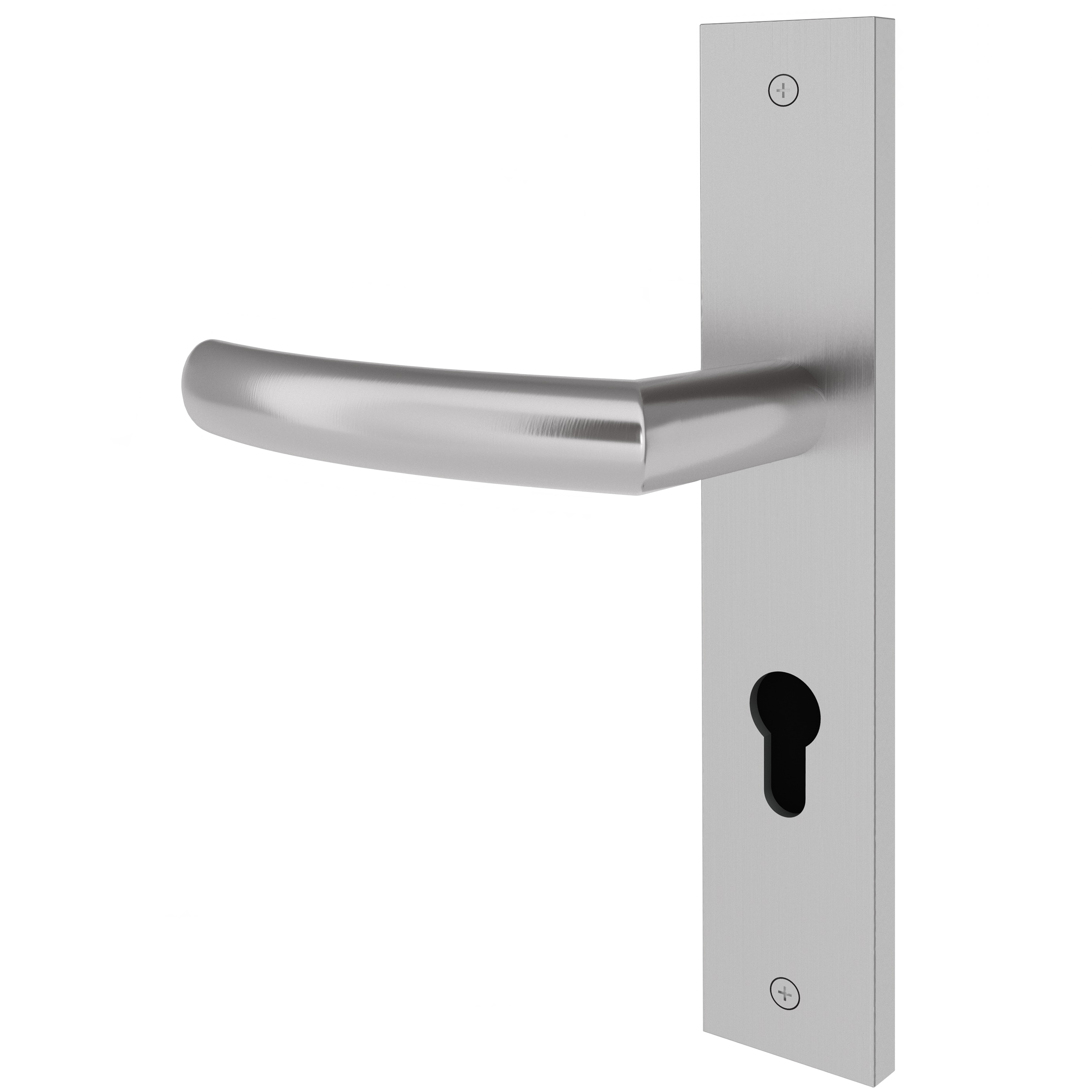 Langschildgarnitur eckig L-Form gebogen Modell Amaraya Edelstahl geschraubt Klasse 1