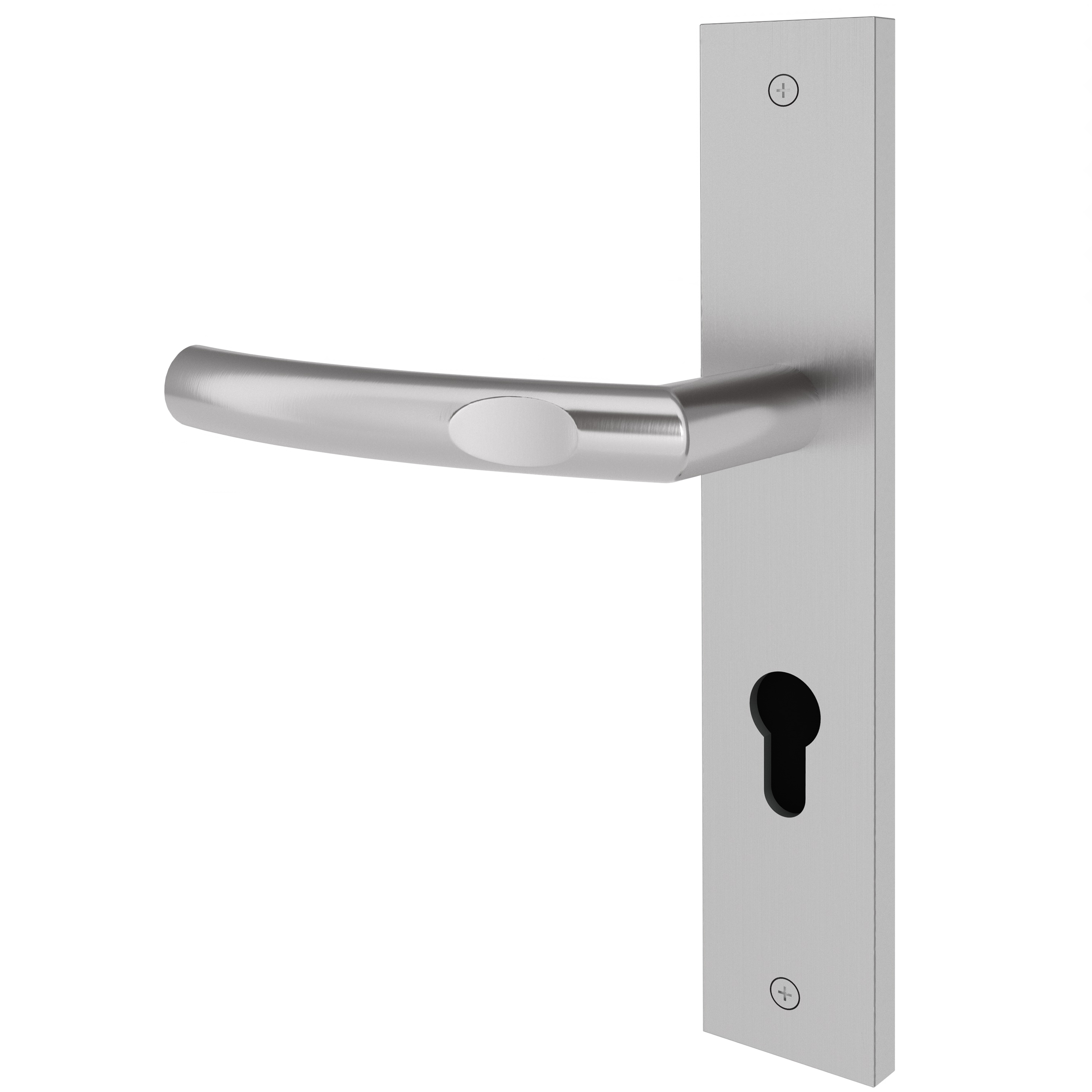 Langschildgarnitur eckig L-Form gebogen Modell Iloria Edelstahl geschraubt Klasse 1