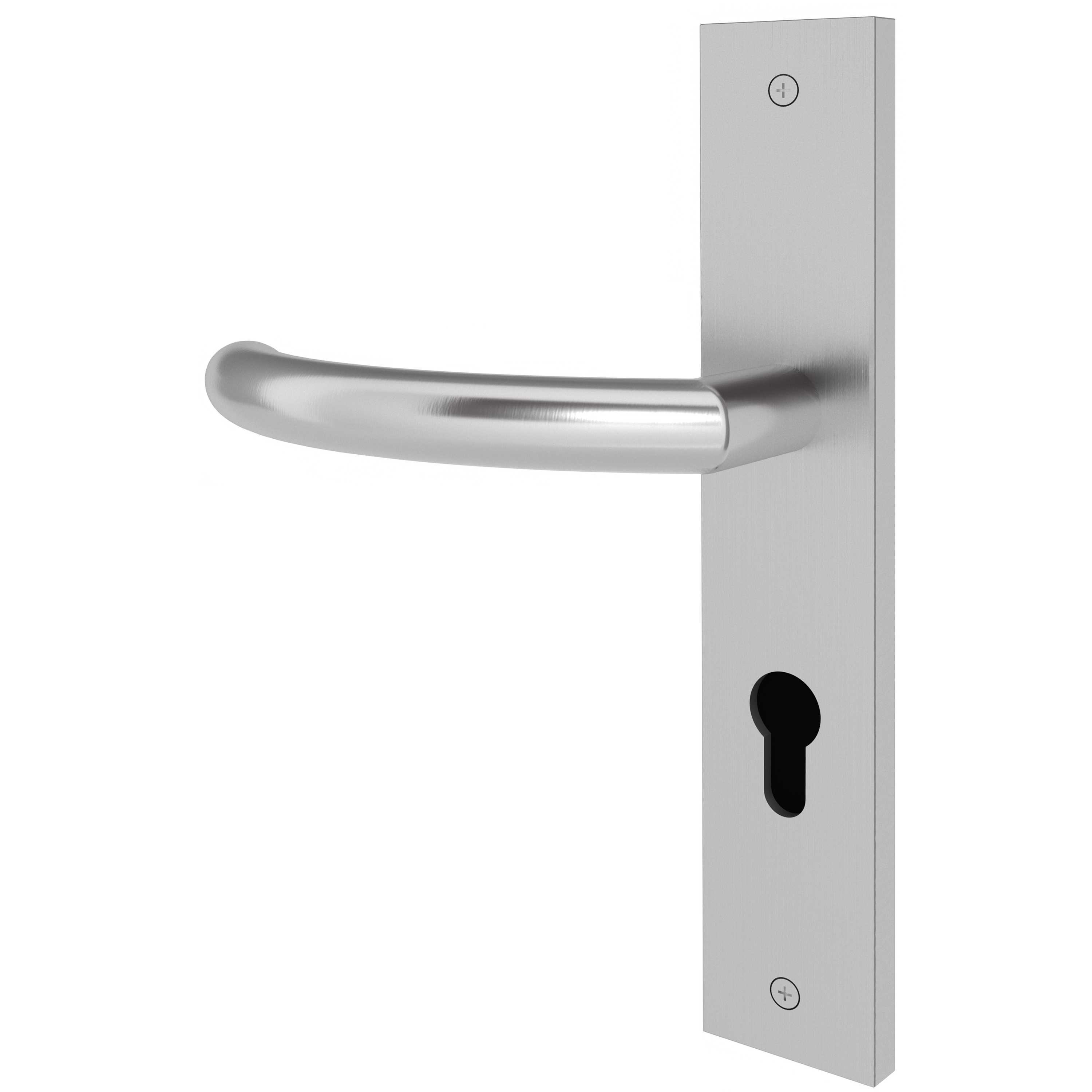 Langschildgarnitur eckig L-Form gebogen Modell Laroa Edelstahl geschraubt Klasse 1