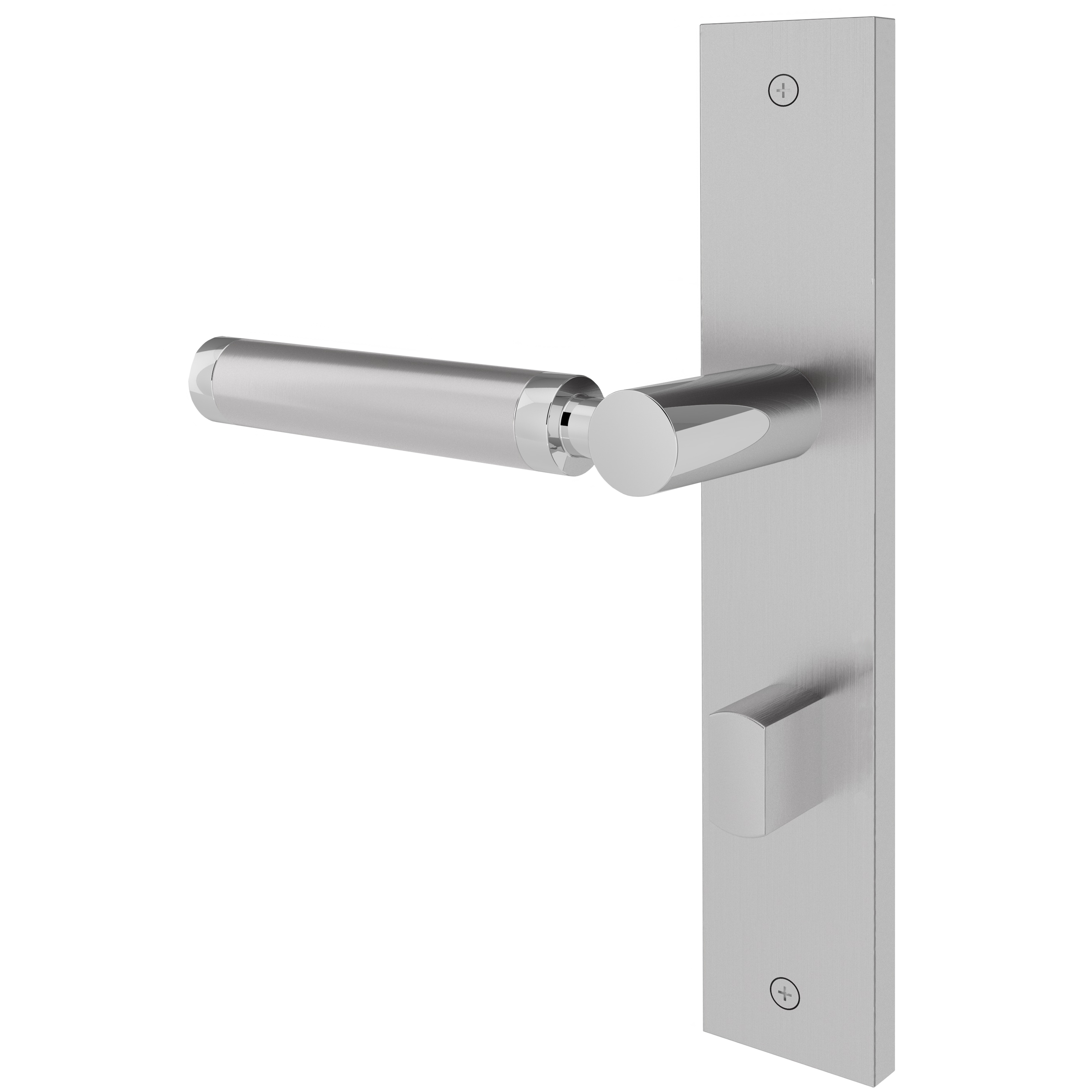 Langschildgarnitur eckig L- Form gerade Modell Ibera Edelstahl / verchromt geschraubt Klasse 1