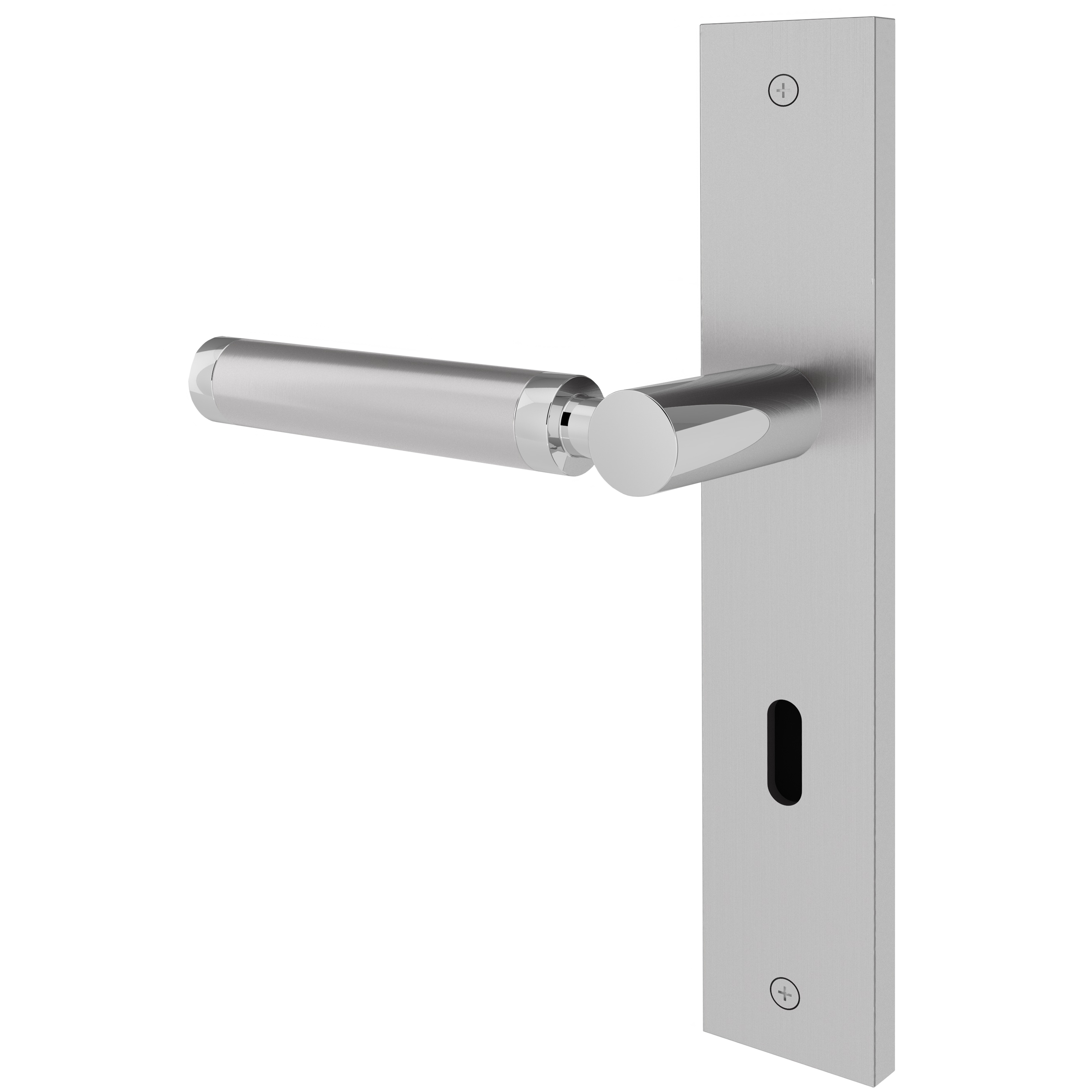 Langschildgarnitur eckig L- Form gerade Modell Ibera Edelstahl / verchromt geschraubt Klasse 1