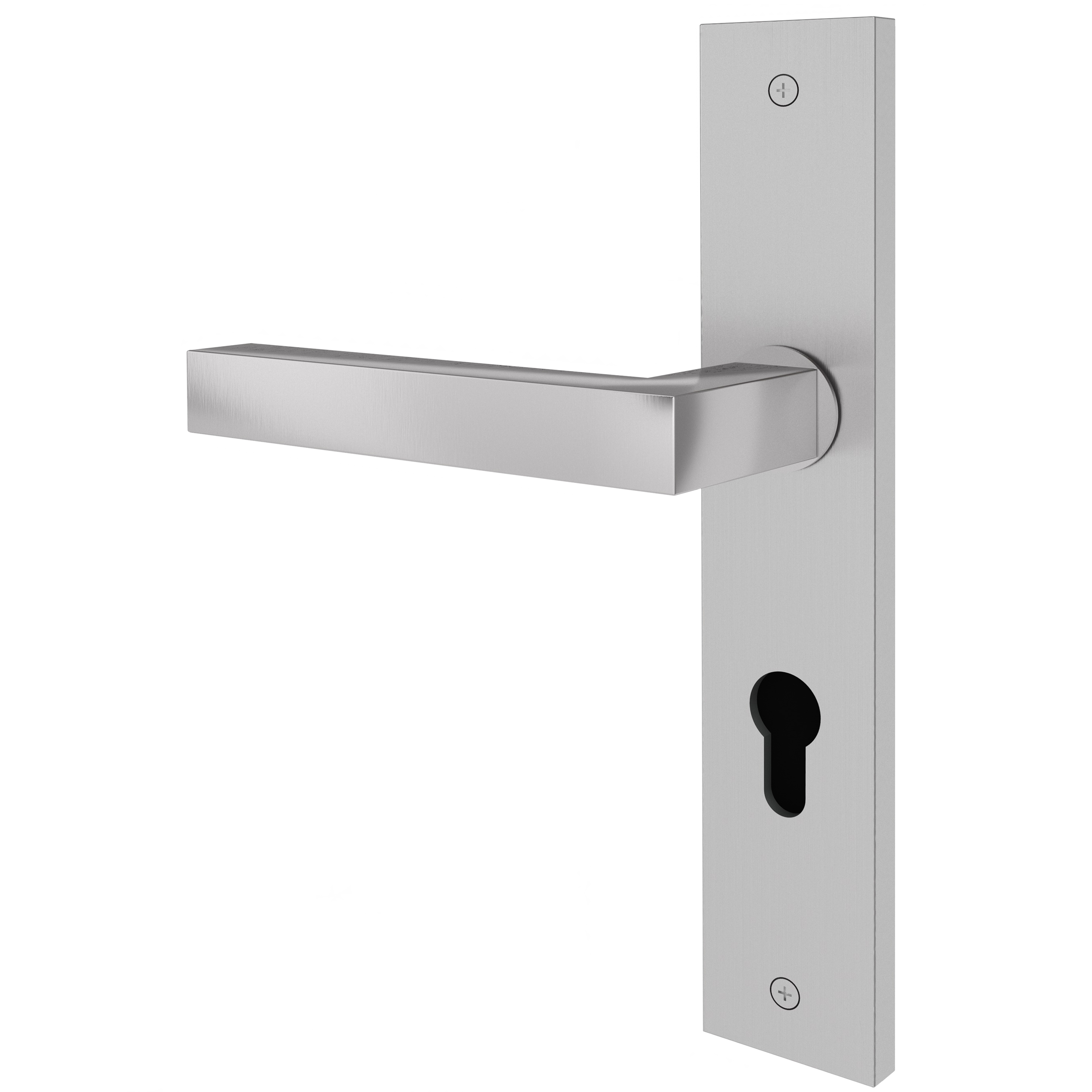 Langschildgarnitur eckig L-Form gerade Modell Samara Edelstahl geschraubt Klasse 1