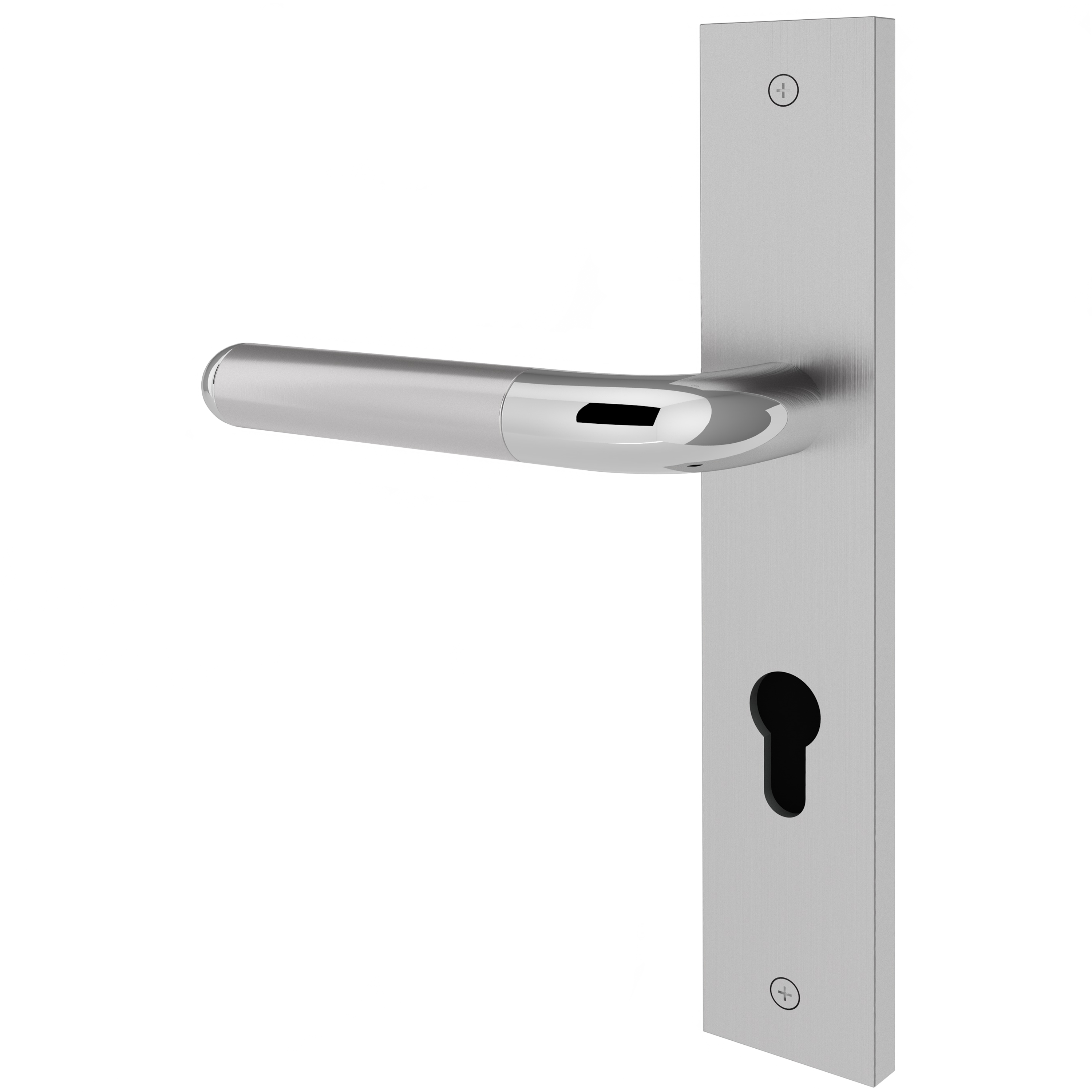 Langschildgarnitur eckig L- Form gerade Modell Vilara Edelstahl / verchromt geschraubt Klasse 1