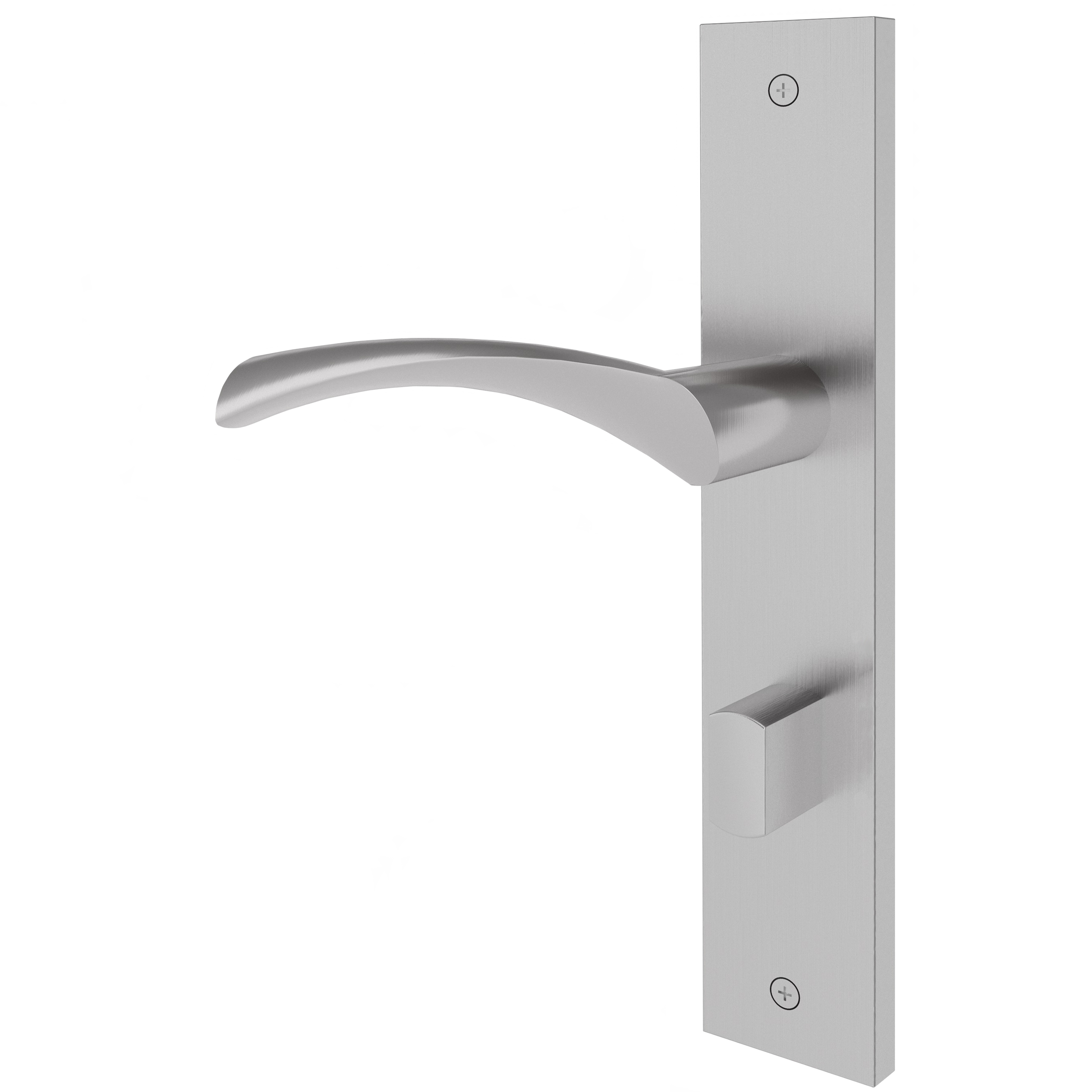 Langschildgarnitur eckig L-Form geschwungen Modell Garuna Edelstahl geschraubt Klasse 1