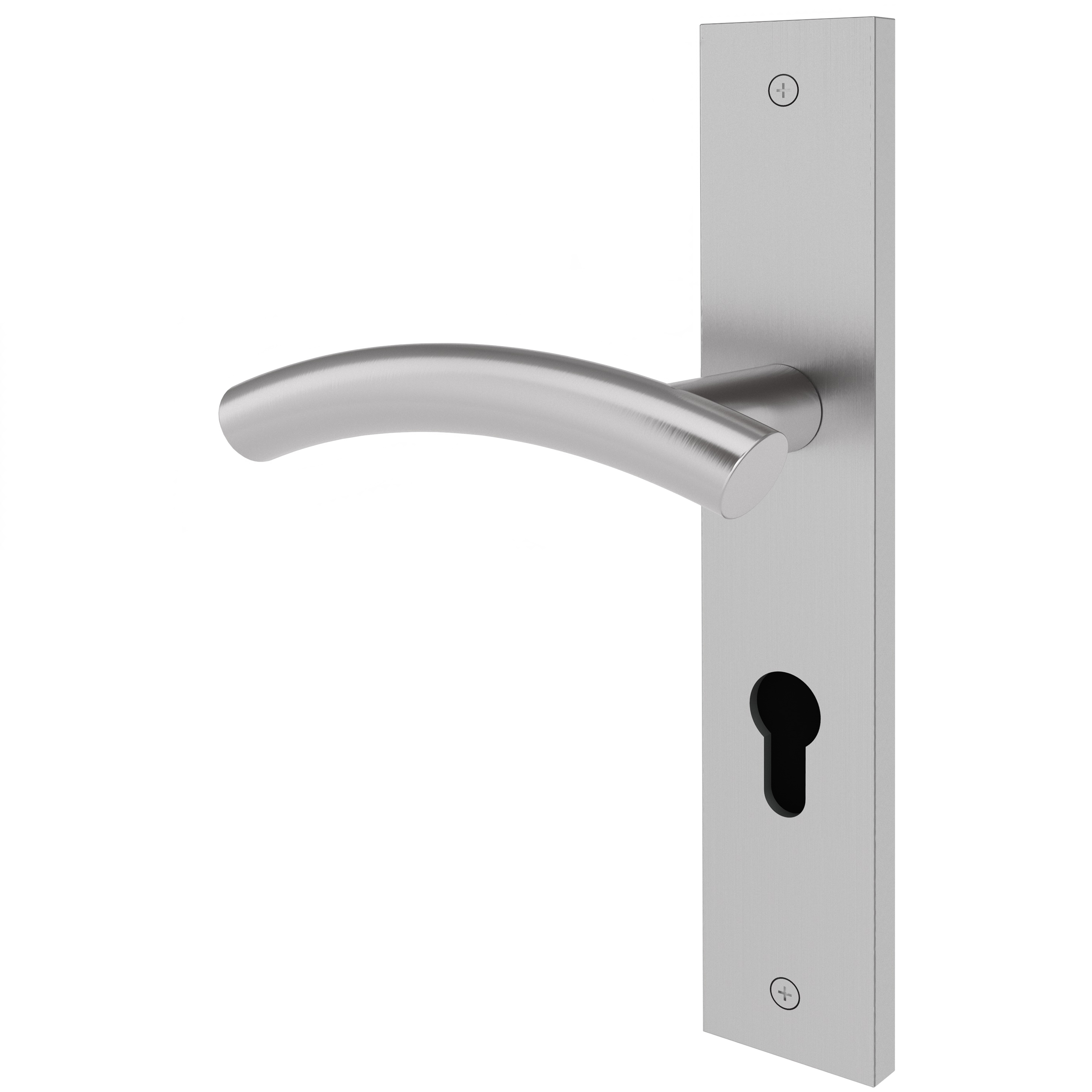 Langschildgarnitur eckig L-Form geschwungen Modell Sylora Edelstahl geschraubt Klasse 1