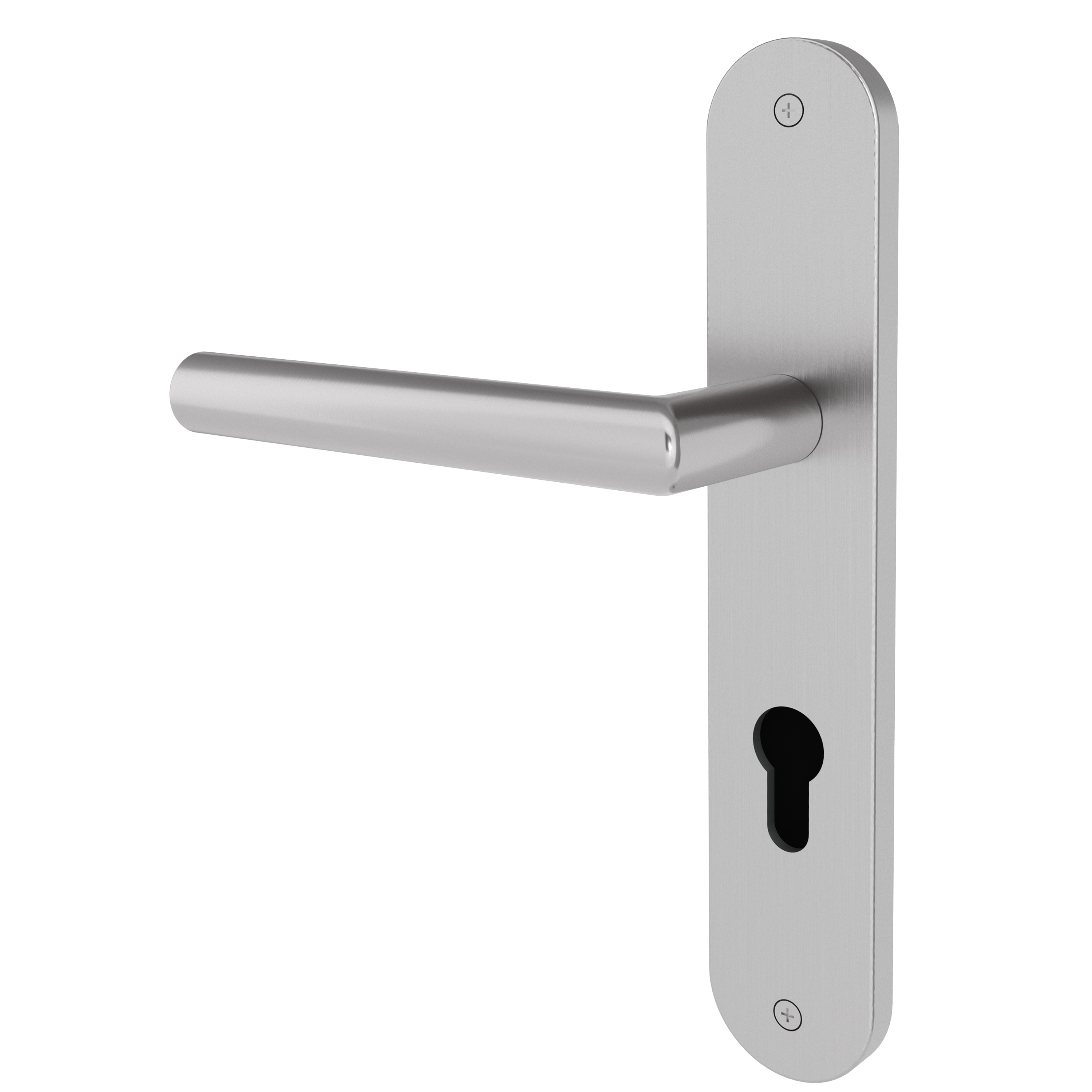 Langschildgarnitur rund L- Form gerade Modell Baltara Edelstahl geschraubt Klasse 1