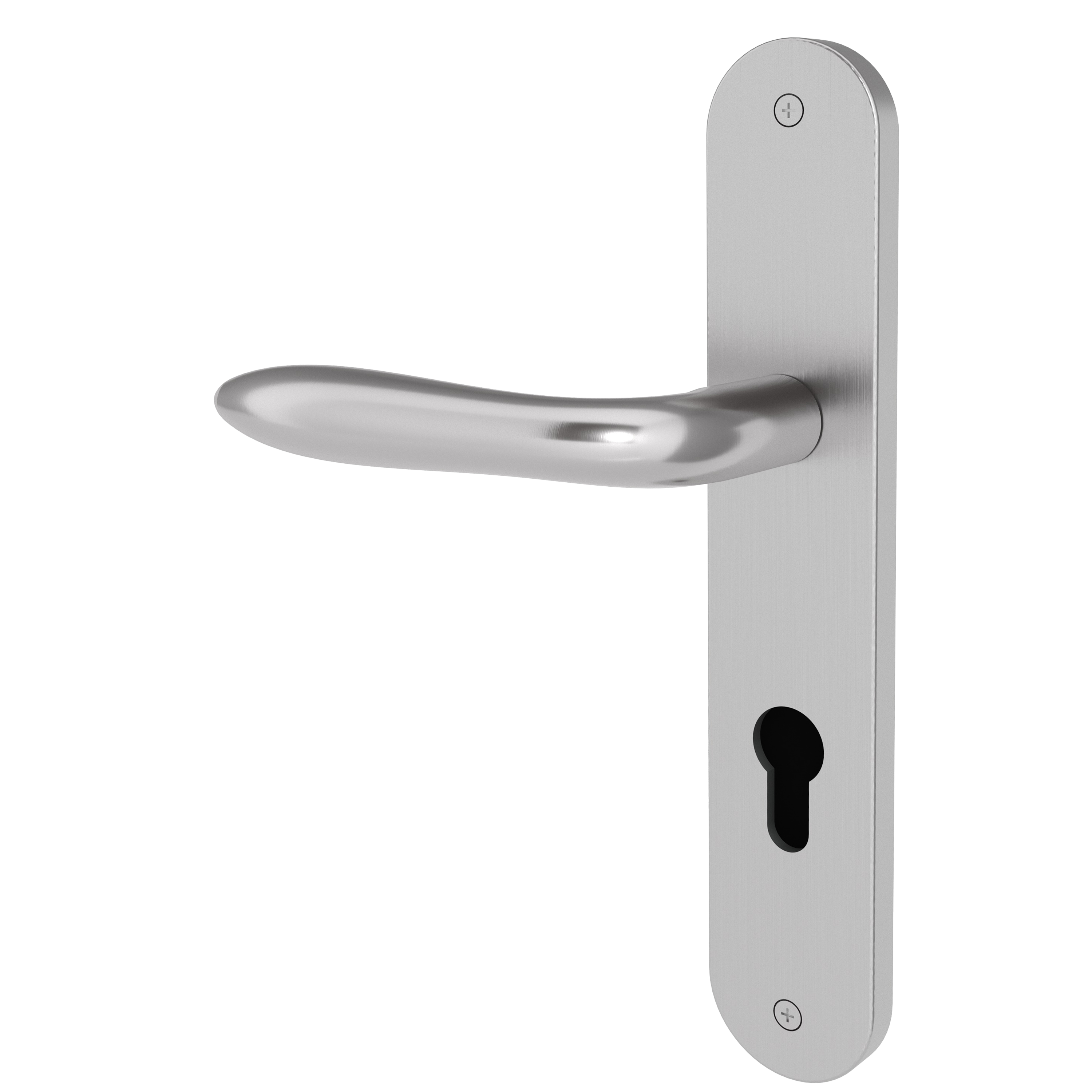 Langschildgarnitur rund L- Form gerade Modell Nordara Edelstahl geschraubt Klasse 1