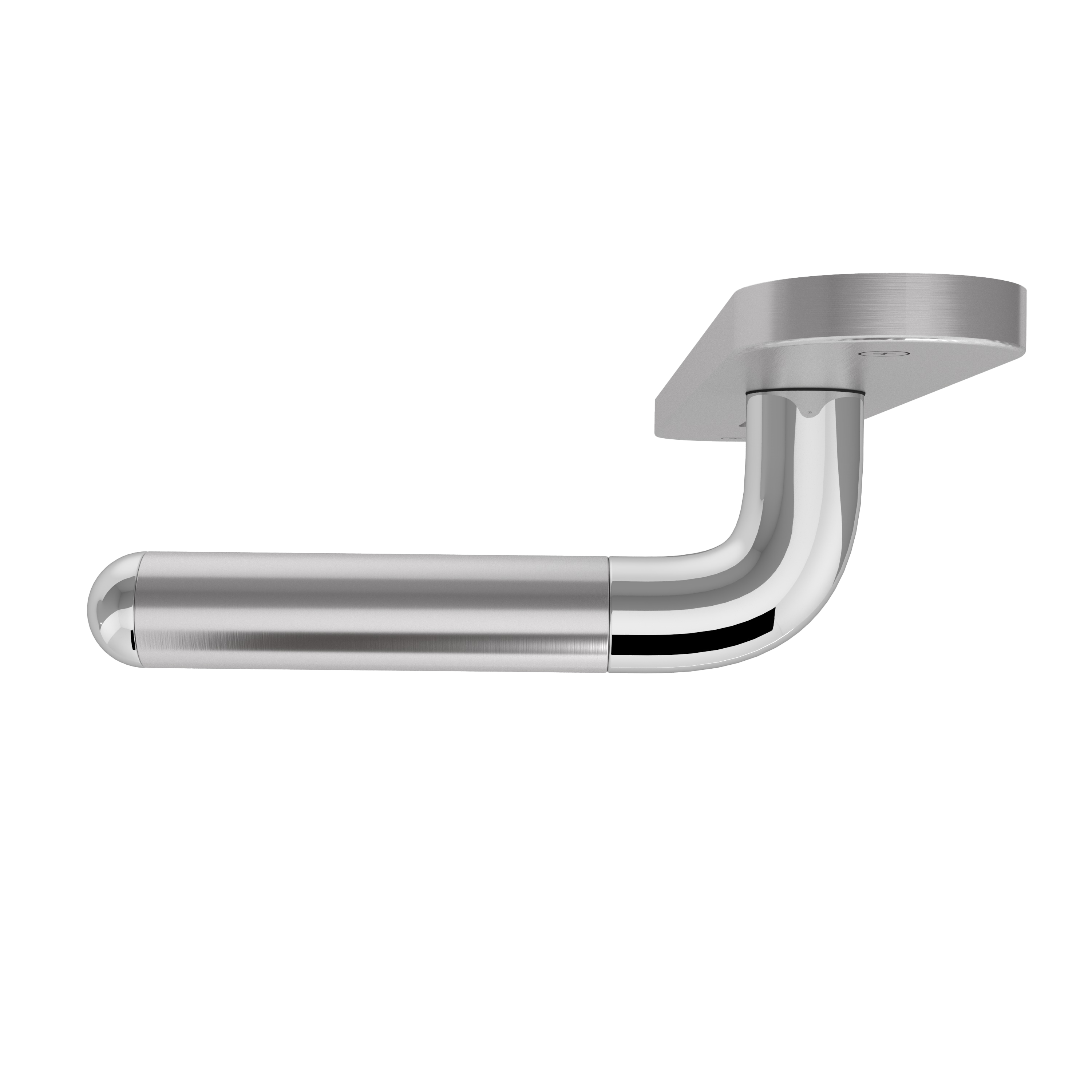 Langschildgarnitur rund L- Form gerade Modell Vilara Edelstahl / verchromt geschraubt Klasse 1