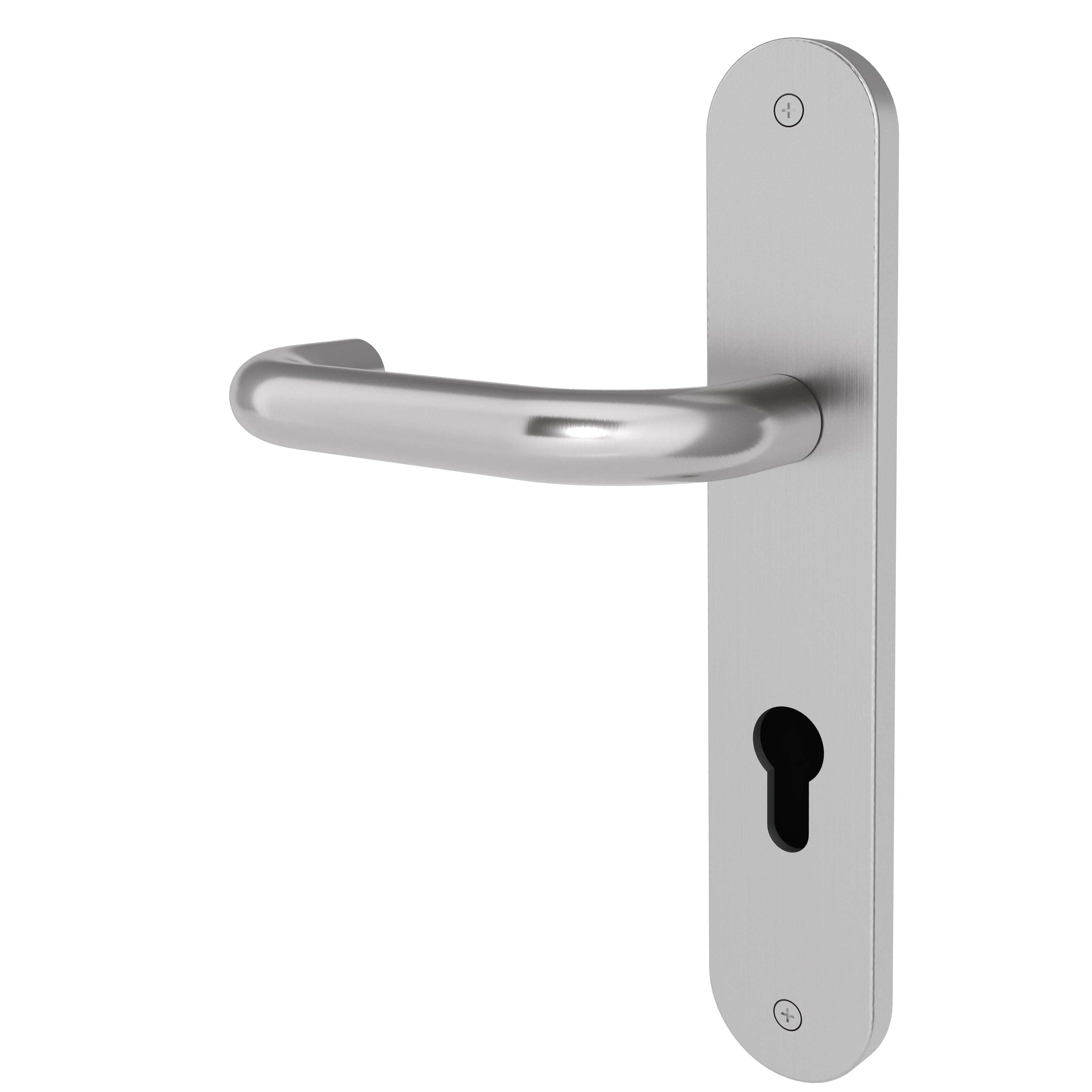 Langschildgarnitur rund U-Form Modell Borana Edelstahl geschraubt Klasse 1