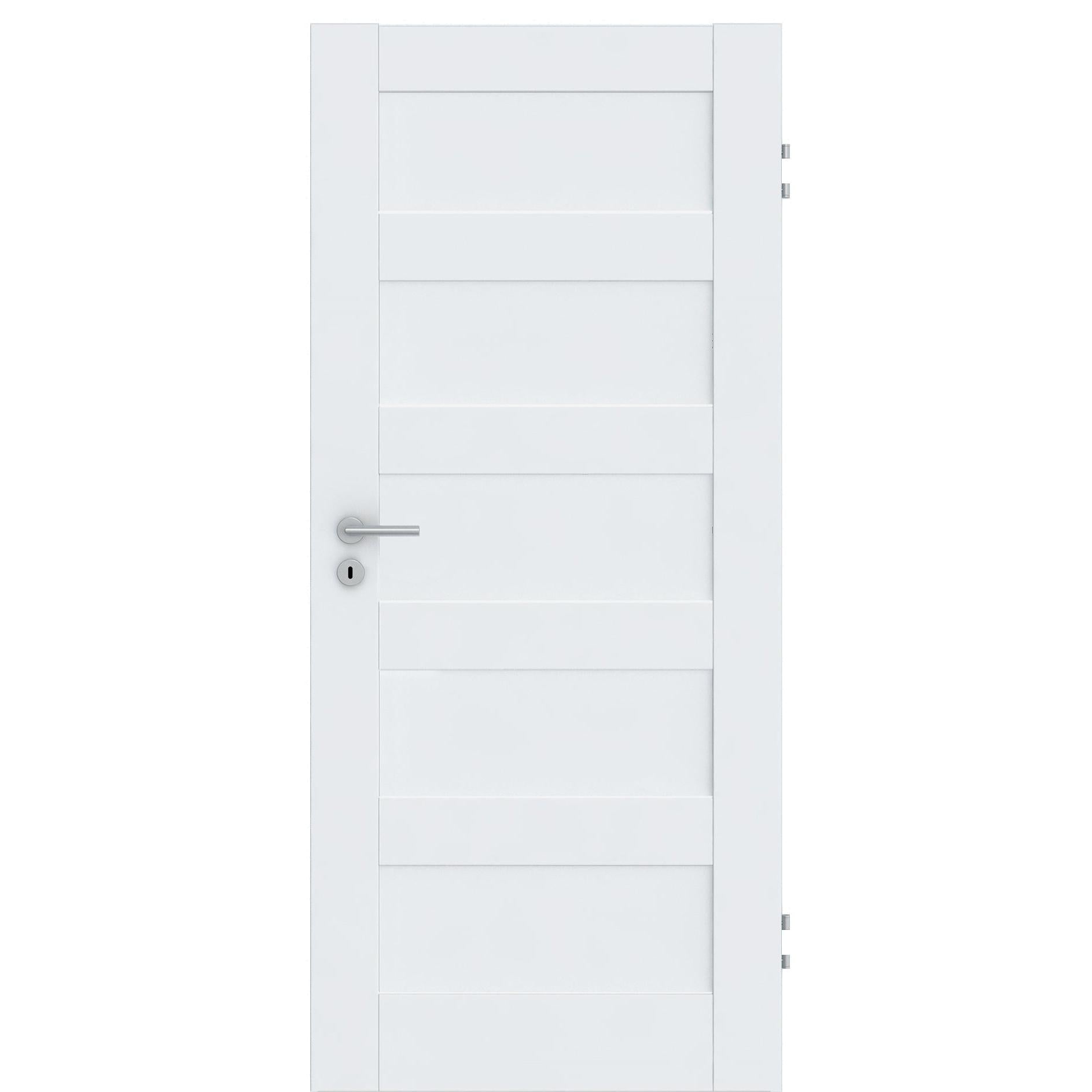 Zimmertür CPL brillant-weiß Rahmendesigntür mit 5 Kassetten Designkante - Modell Stiltür RQ53