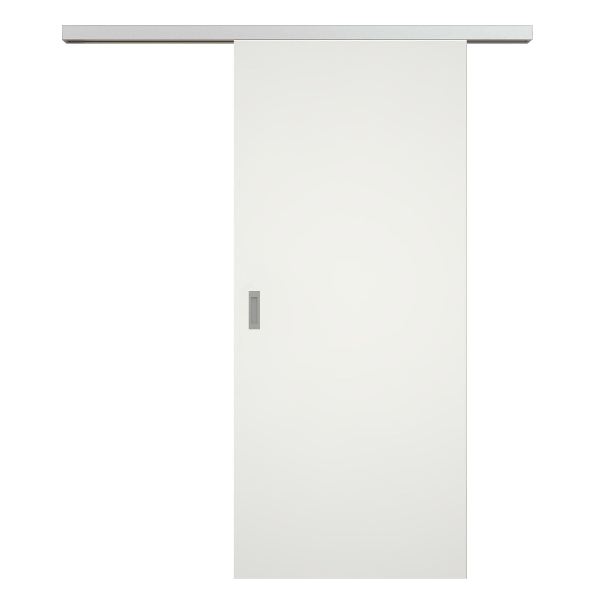 Schiebetür für Set mit Edelstahllaufkasten CPL glatt soft-weiß Röhrenspan