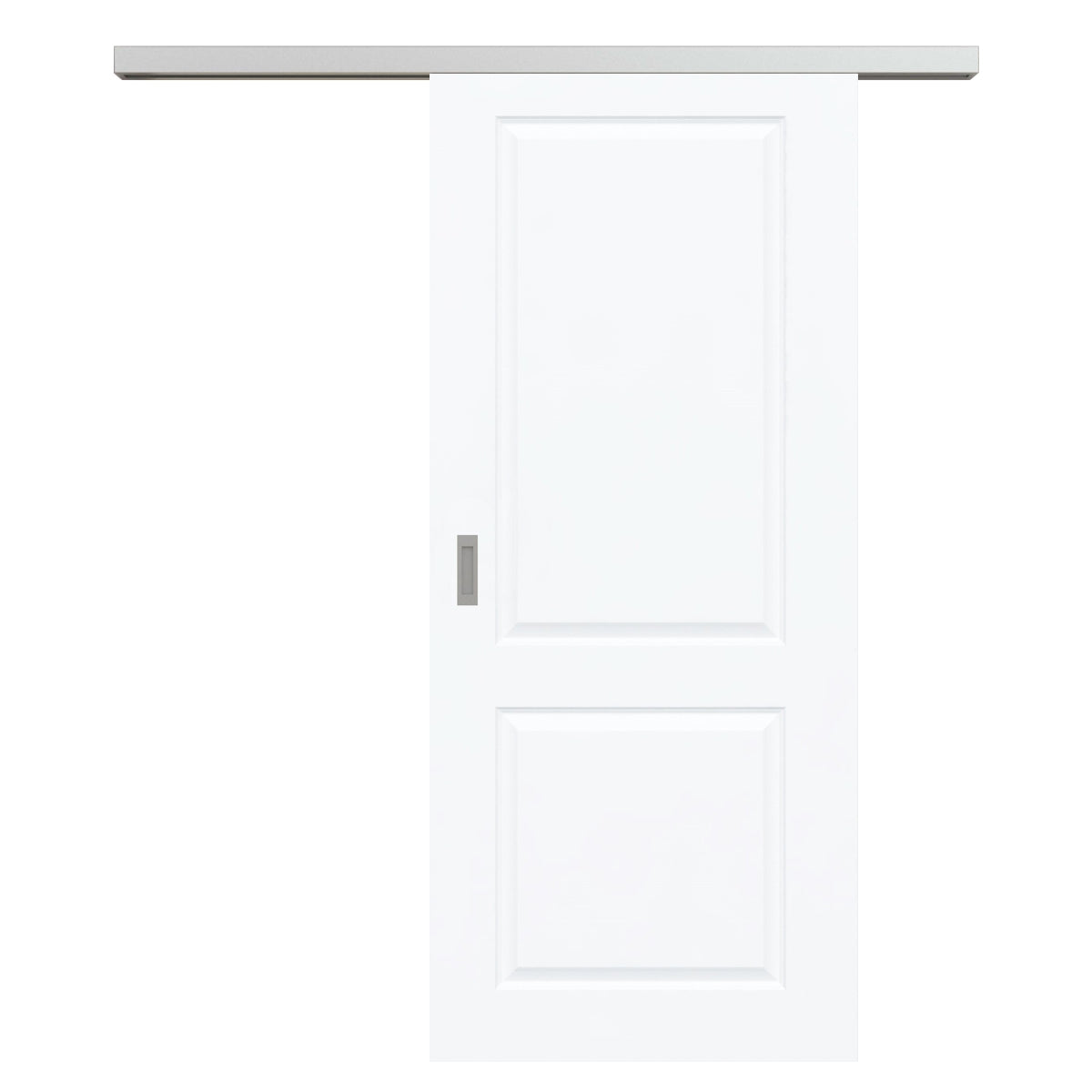 Schiebetür für Set mit Edelstahllaufkasten brillant-weiß 2 Kassetten - Modell Stiltür K23