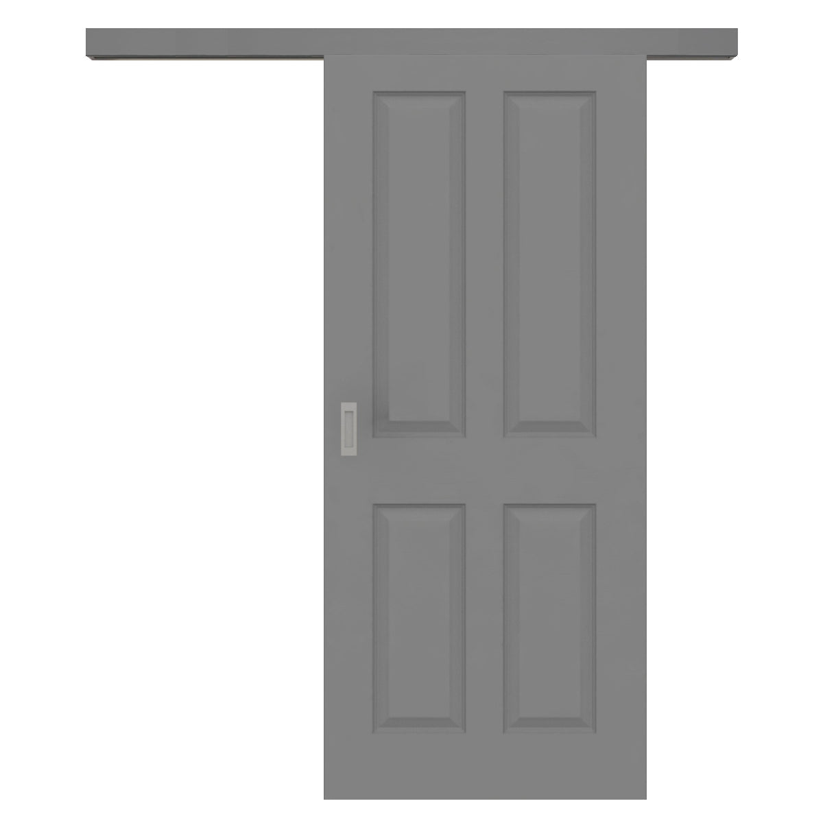 Schiebetür für Set mit grauem Laufkasten grau 4 Kassetten - Modell Stiltür K47