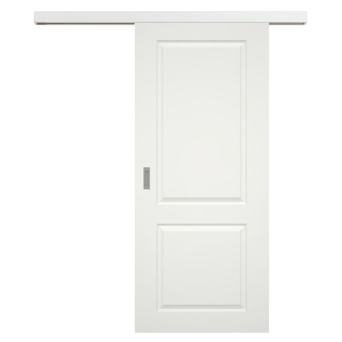 Schiebetür für Set mit weißem Laufkasten soft-weiß Stiltür mit 2 Kassetten - Modell Stiltür K21