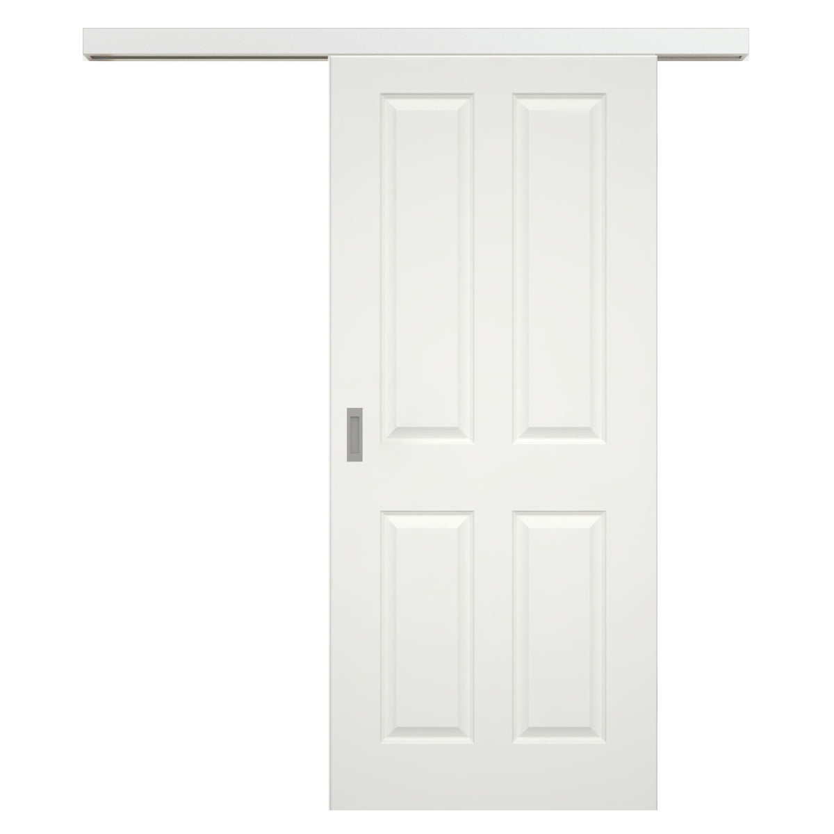 Schiebetür für Set mit weißem Laufkasten soft-weiß Stiltür mit 4 Kassetten - Modell Stiltür K41