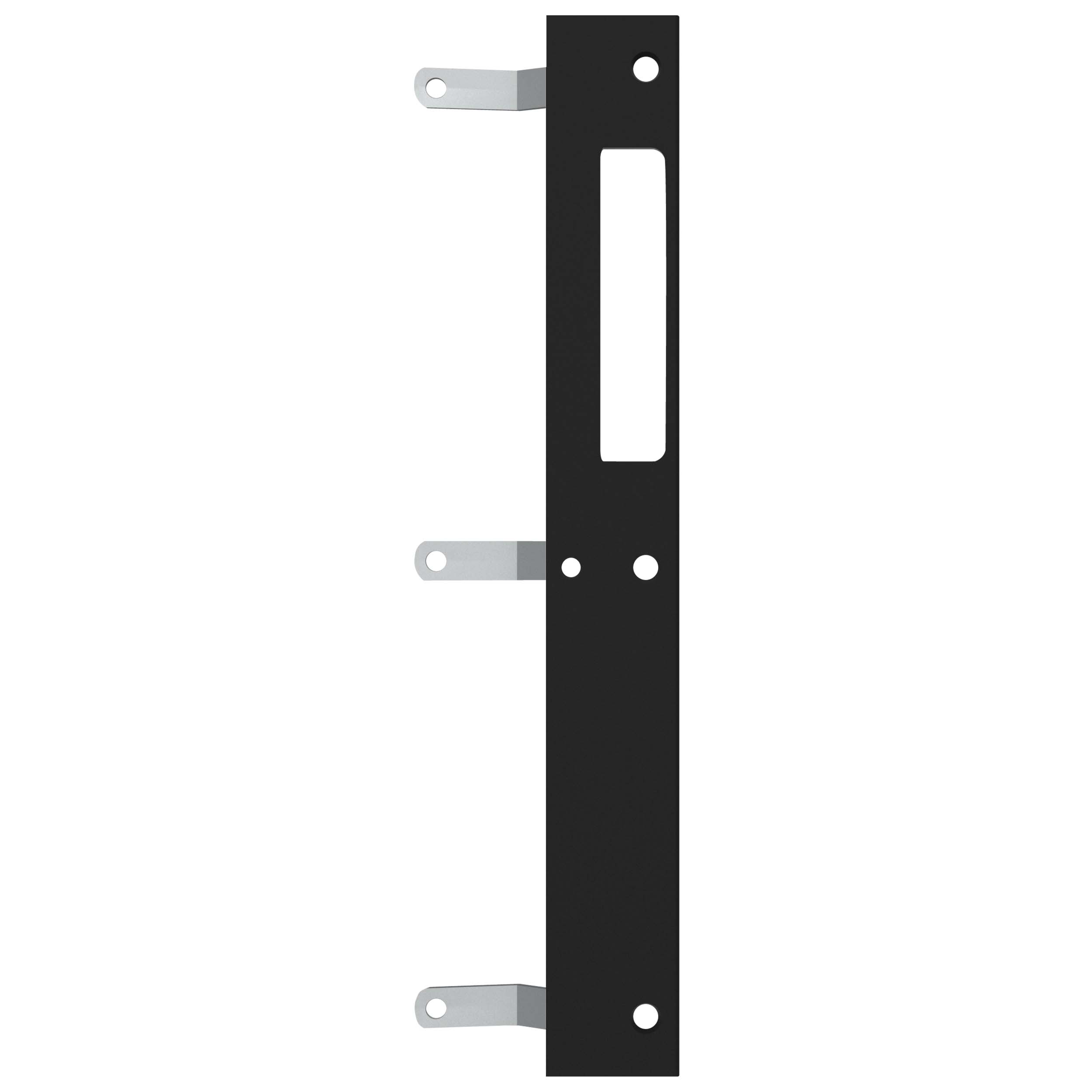 Schließblech für Ganzglastür für CPL-Zargen zum umrüsten Mattschwarz unteres Riegelloch geschlossen