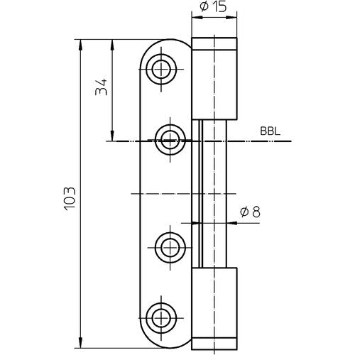Sonderband 3-teilig für Türblatt V 0037 WF nickel-silber