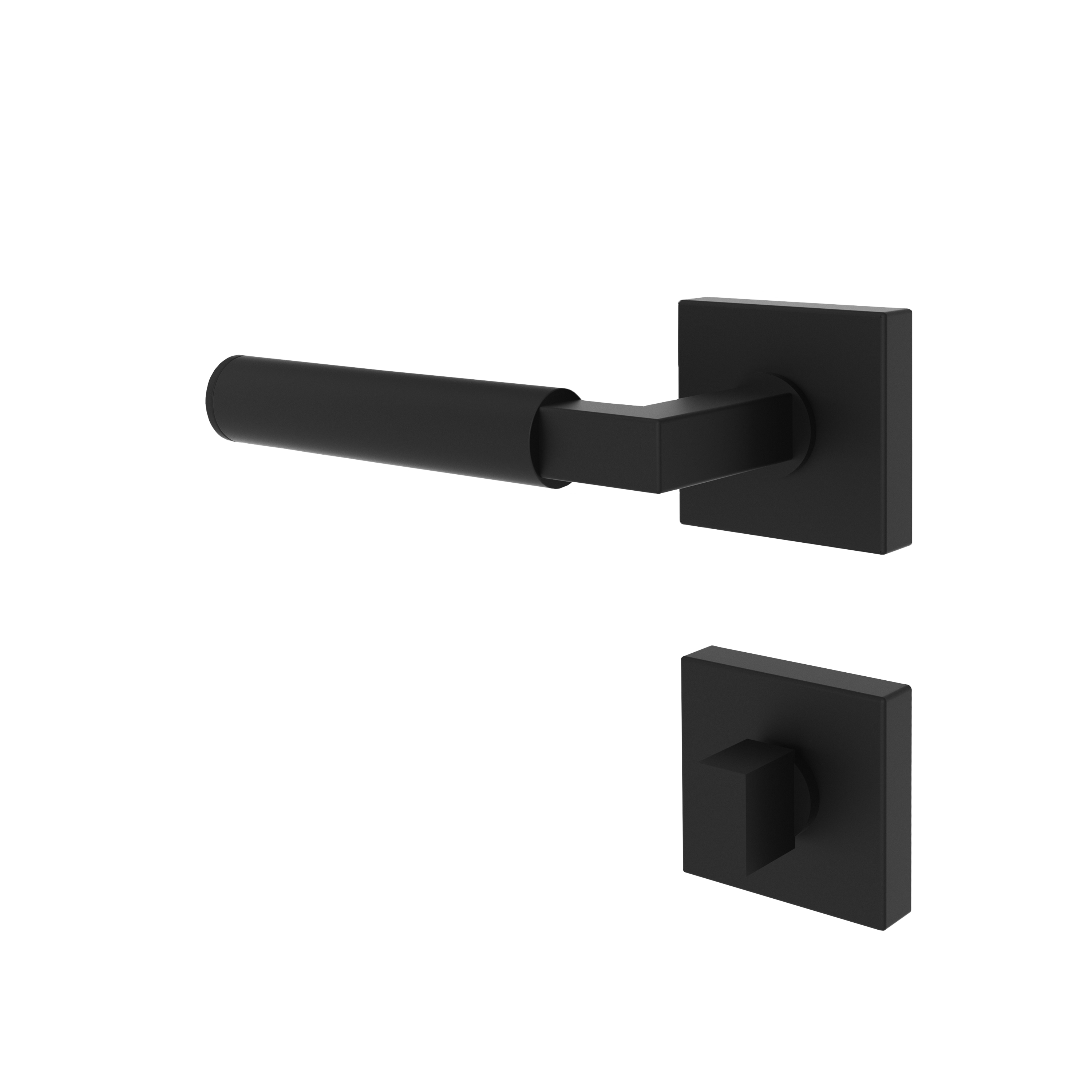 Türgriff Rosetten eckig L- Form gerade Modell Canara Mattschwarz Klipprosette Klasse 1
