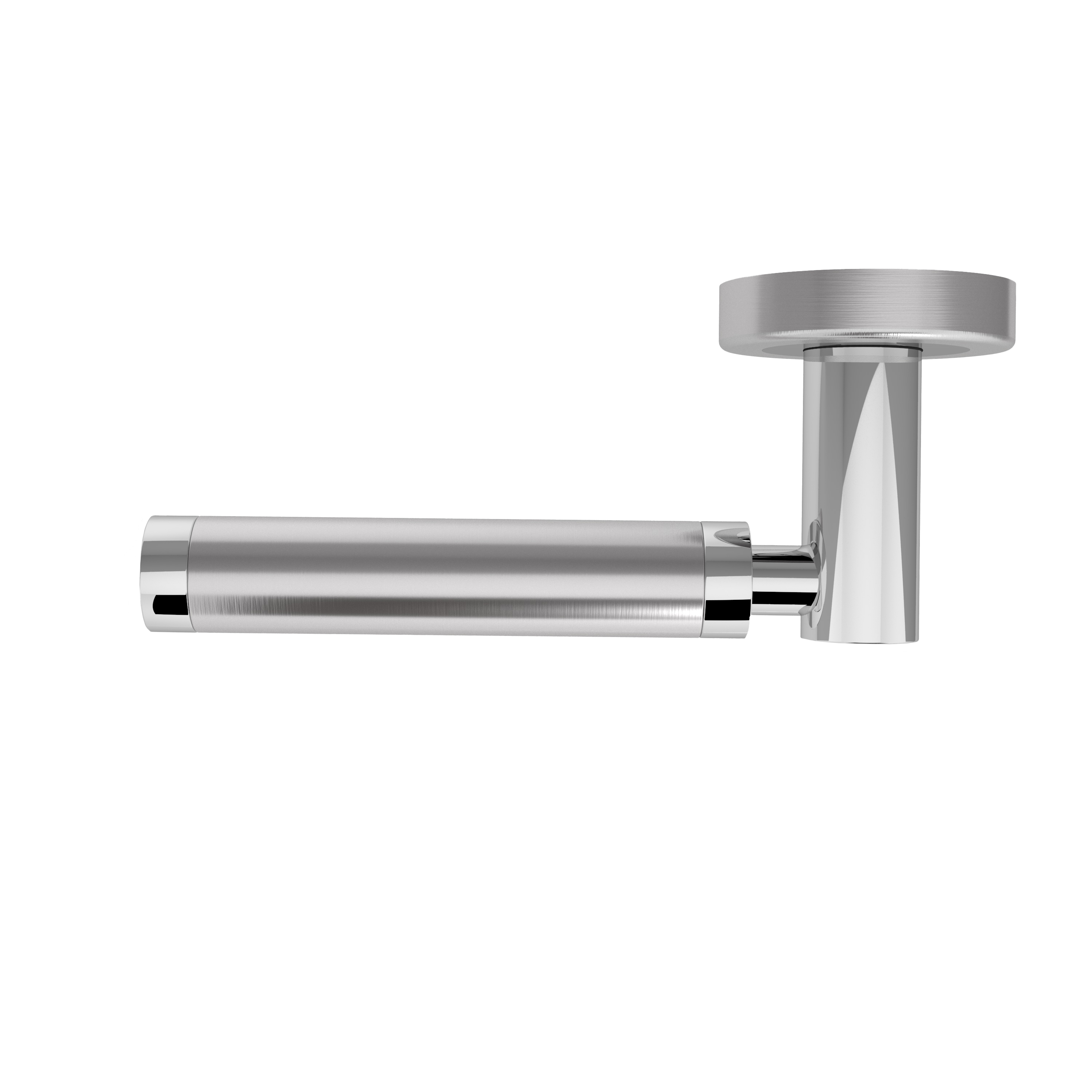 Türgriff Rosetten rund L- Form gerade Modell Ibera Edelstahl / verchromt Klipprosette Klasse 1