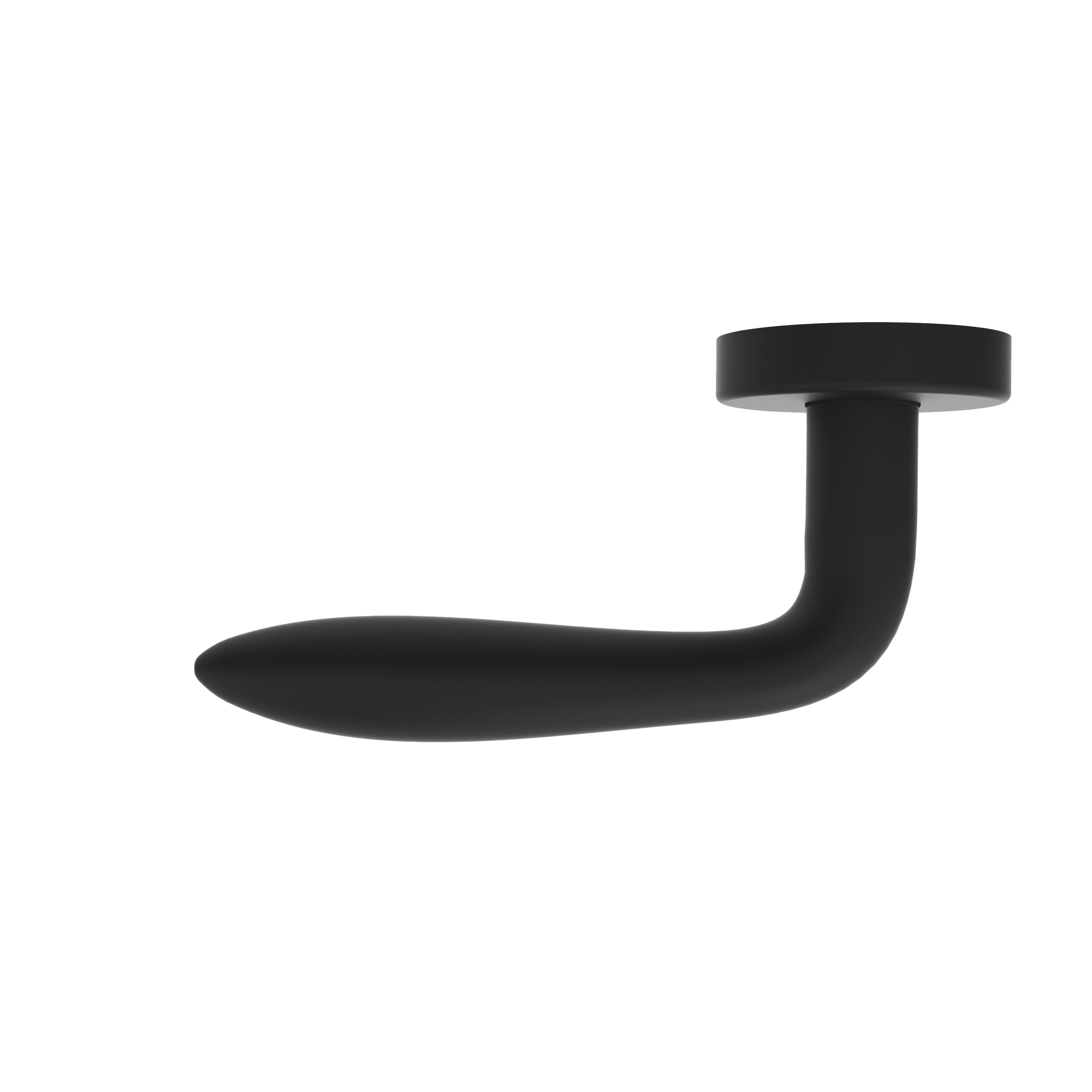 Türgriff Rosetten rund L- Form gerade Modell Nordara Mattschwarz Klipprosette Klasse 1