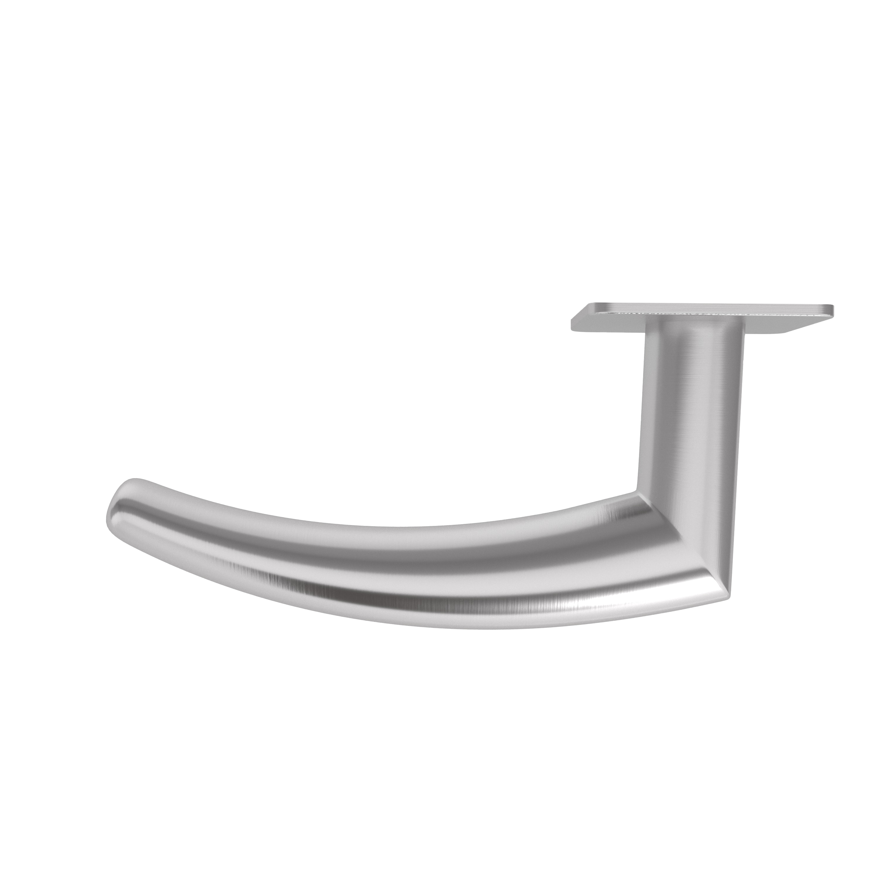Türgriff mit Flachrosette eckig L-Form gebogen Modell Amaraya pure Edelstahl Clipsystem