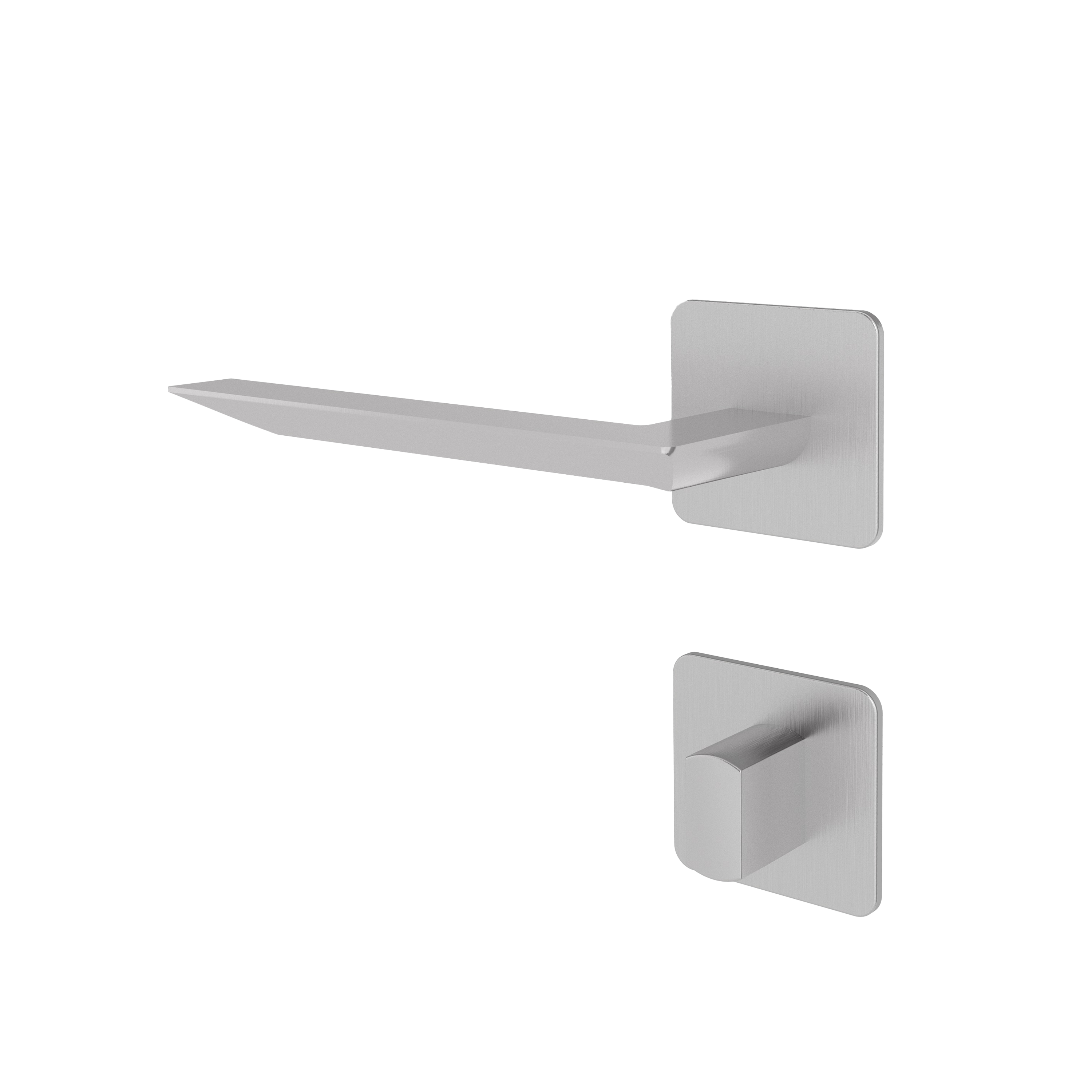Türgriff mit Flachrosette eckig L-Form gerade Modell Farina Edelstahl Magnetclip Klasse 1