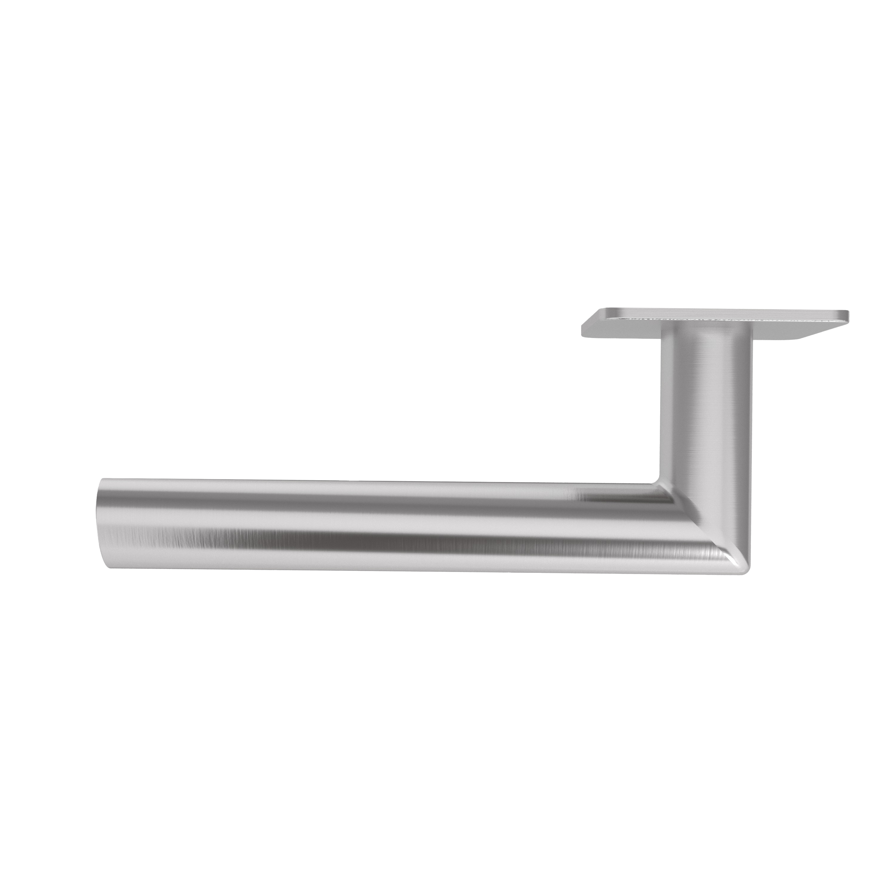 Türgriff mit Flachrosette eckig L- Form gerade Modell Jadena pure Edelstahl Clipsystem