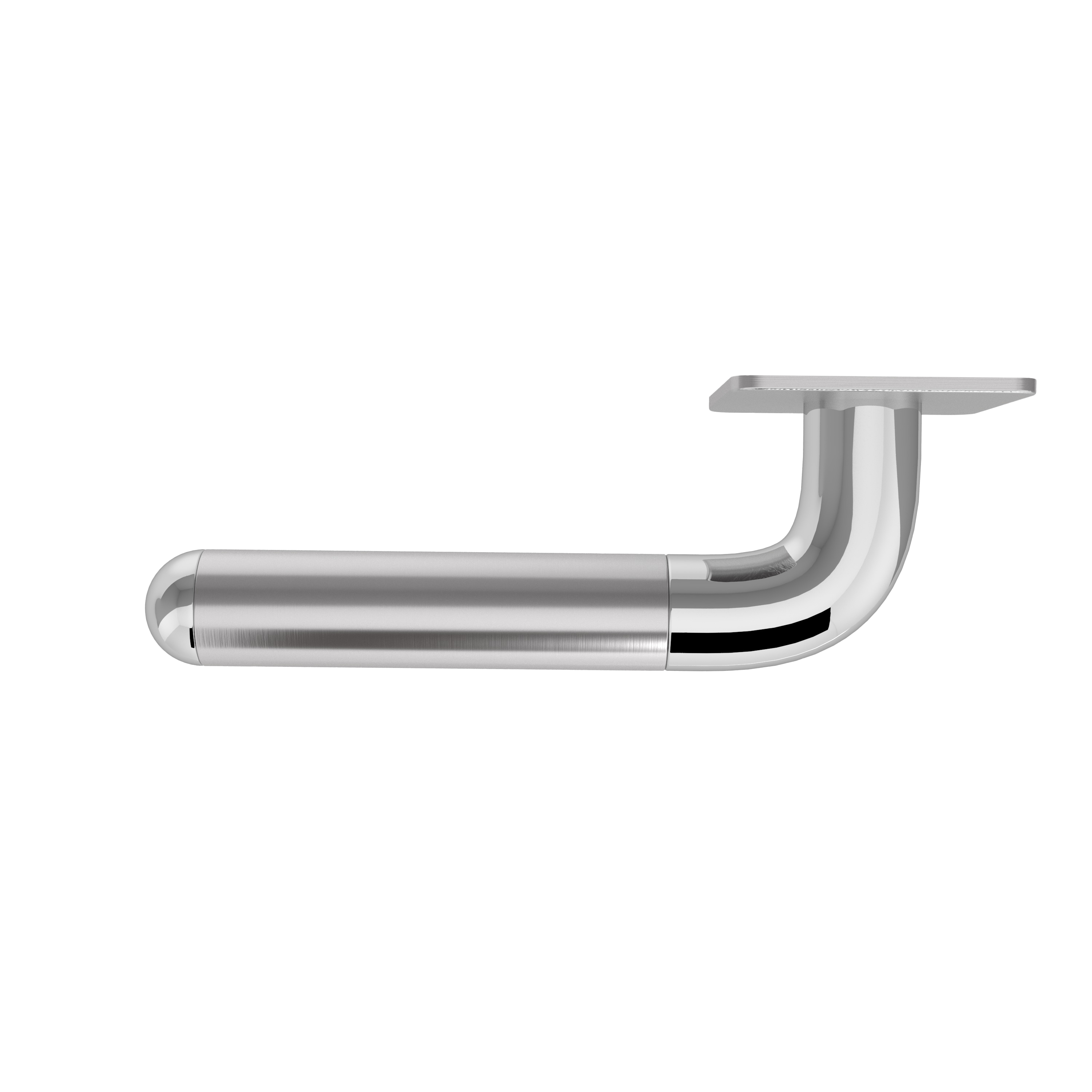 Türgriff mit Flachrosette eckig L- Form gerade Modell Vilara pure Edelstahl Clipsystem