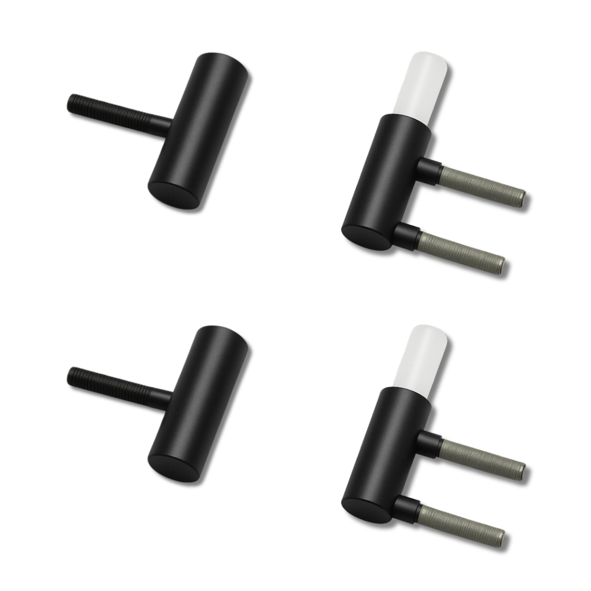 Türbandset 2-teilig für gefälzte Türen an Holzzargen matt-schwarz