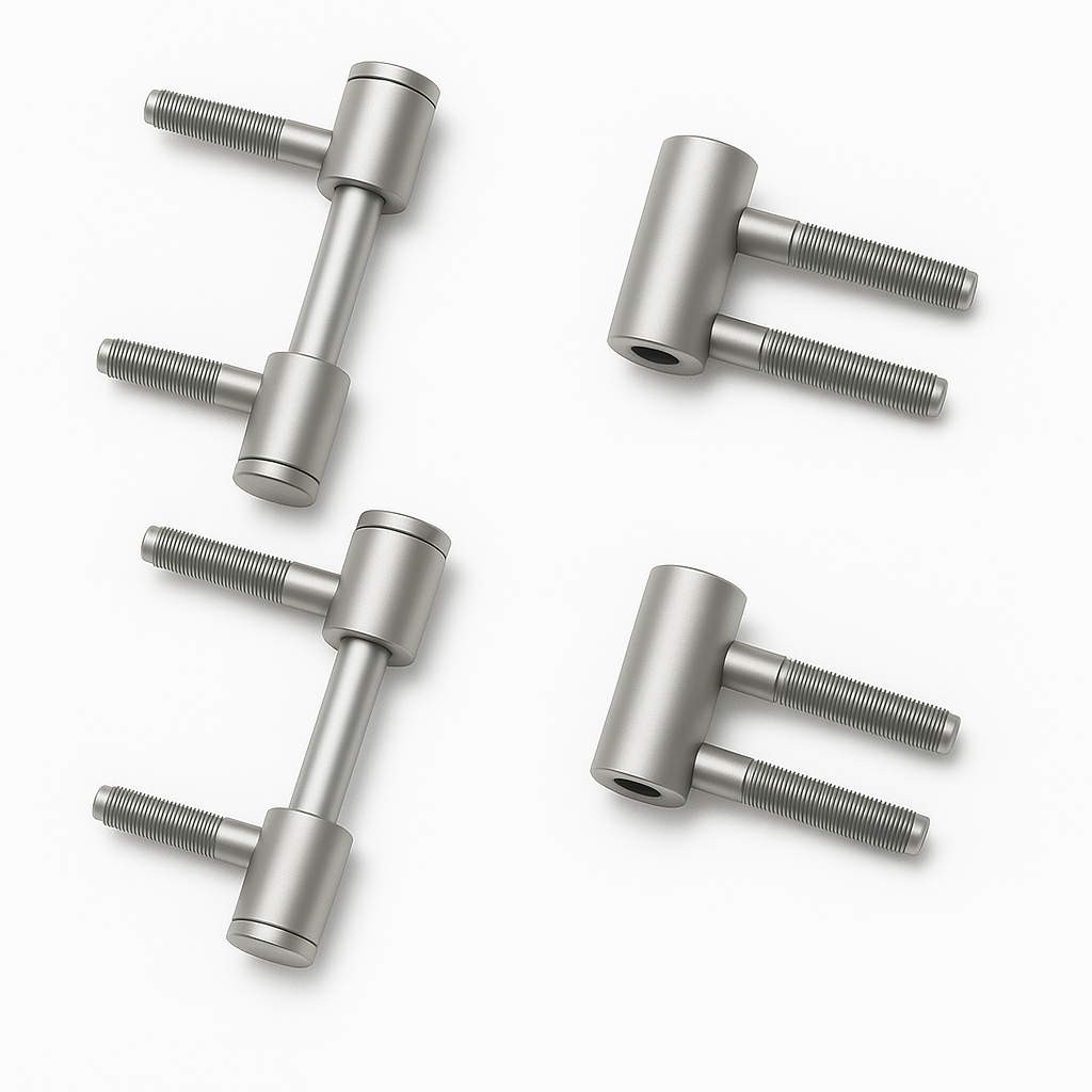 Türbandset 3-teilig für gefälzte Türen an Holzzargen nickel-silber