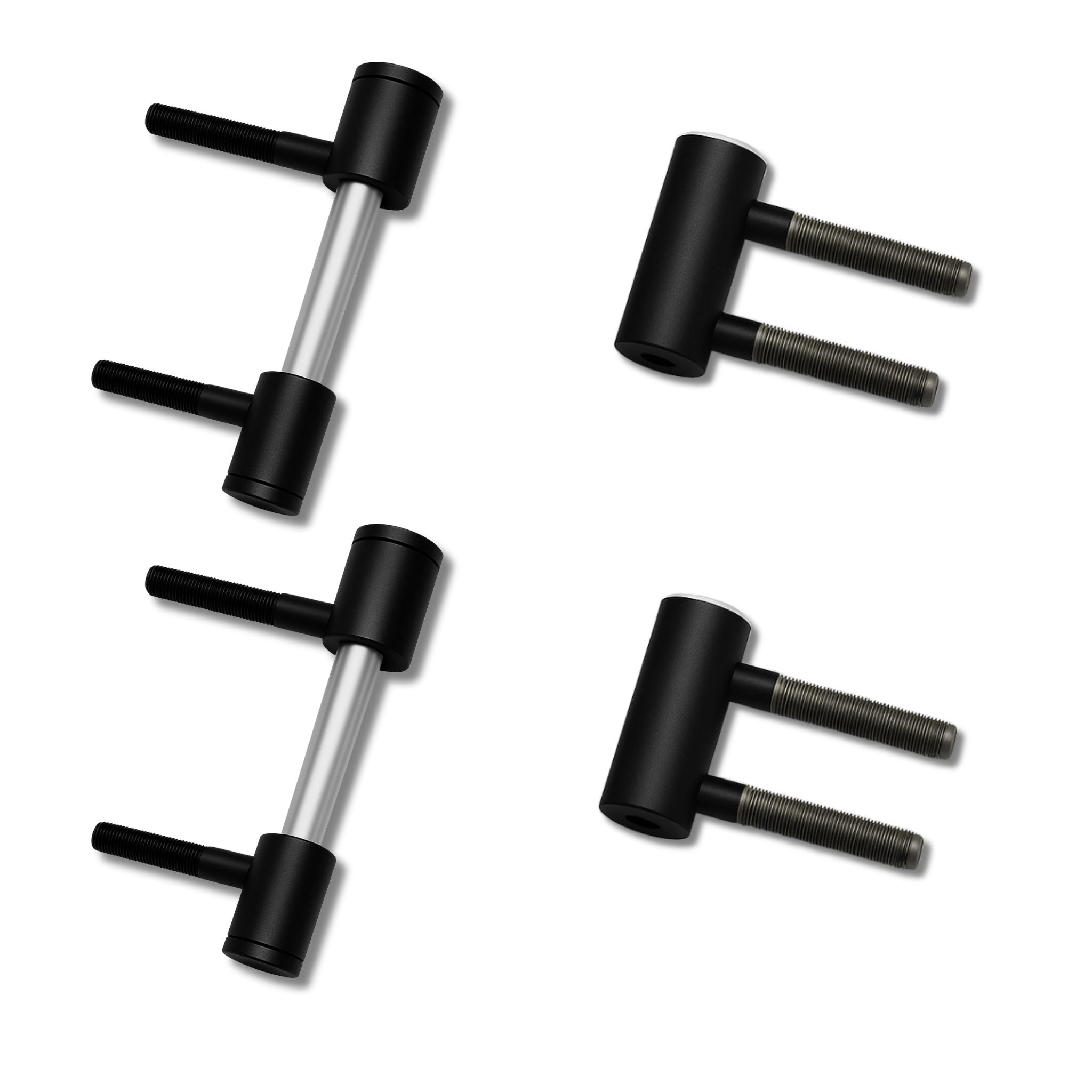 Türbandset 3-teilig für gefälzte Türen an Holzzargen matt-schwarz