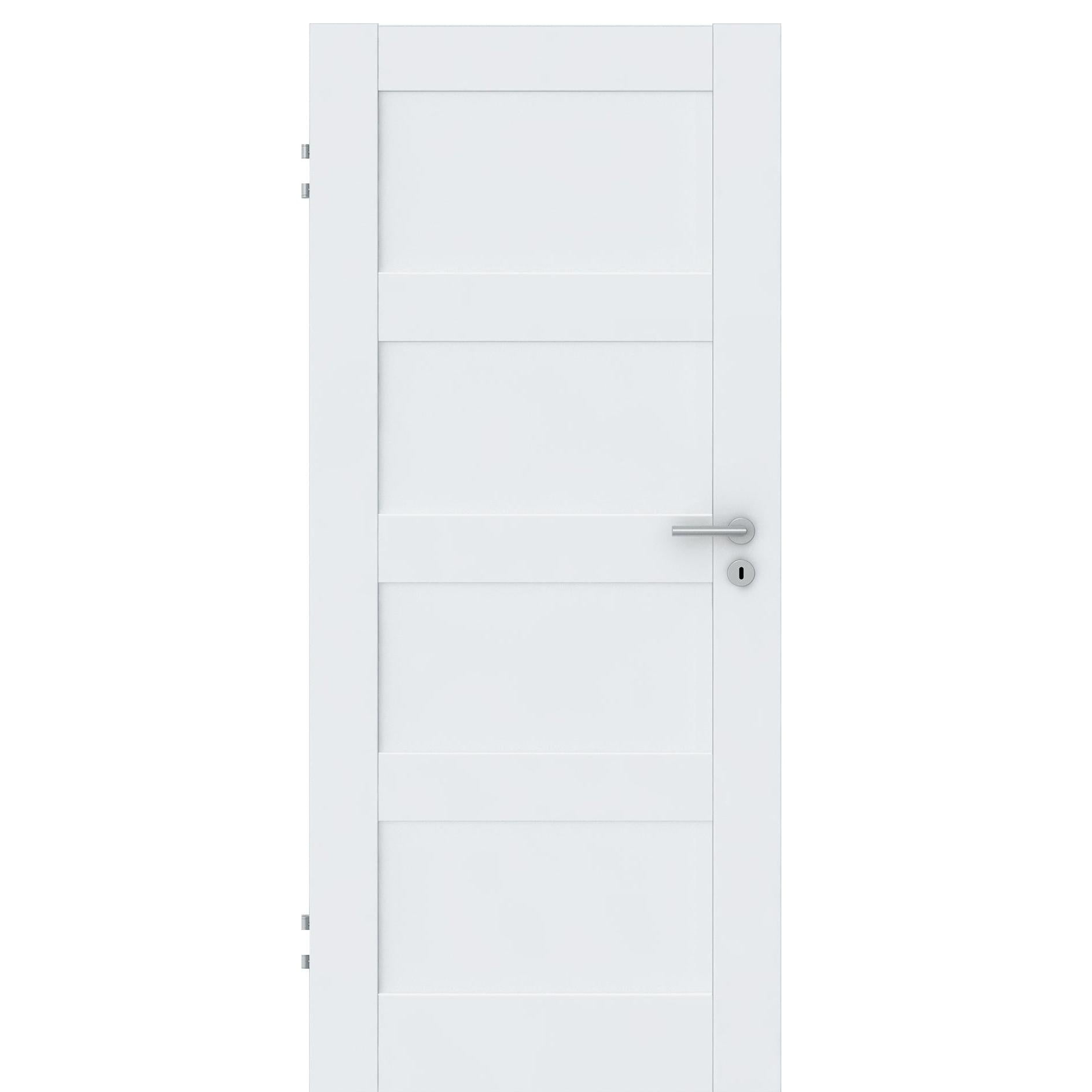 Zimmertür CPL brillant-weiß Rahmendesigntür mit 4 Kassetten Designkante - Modell Stiltür RQ43