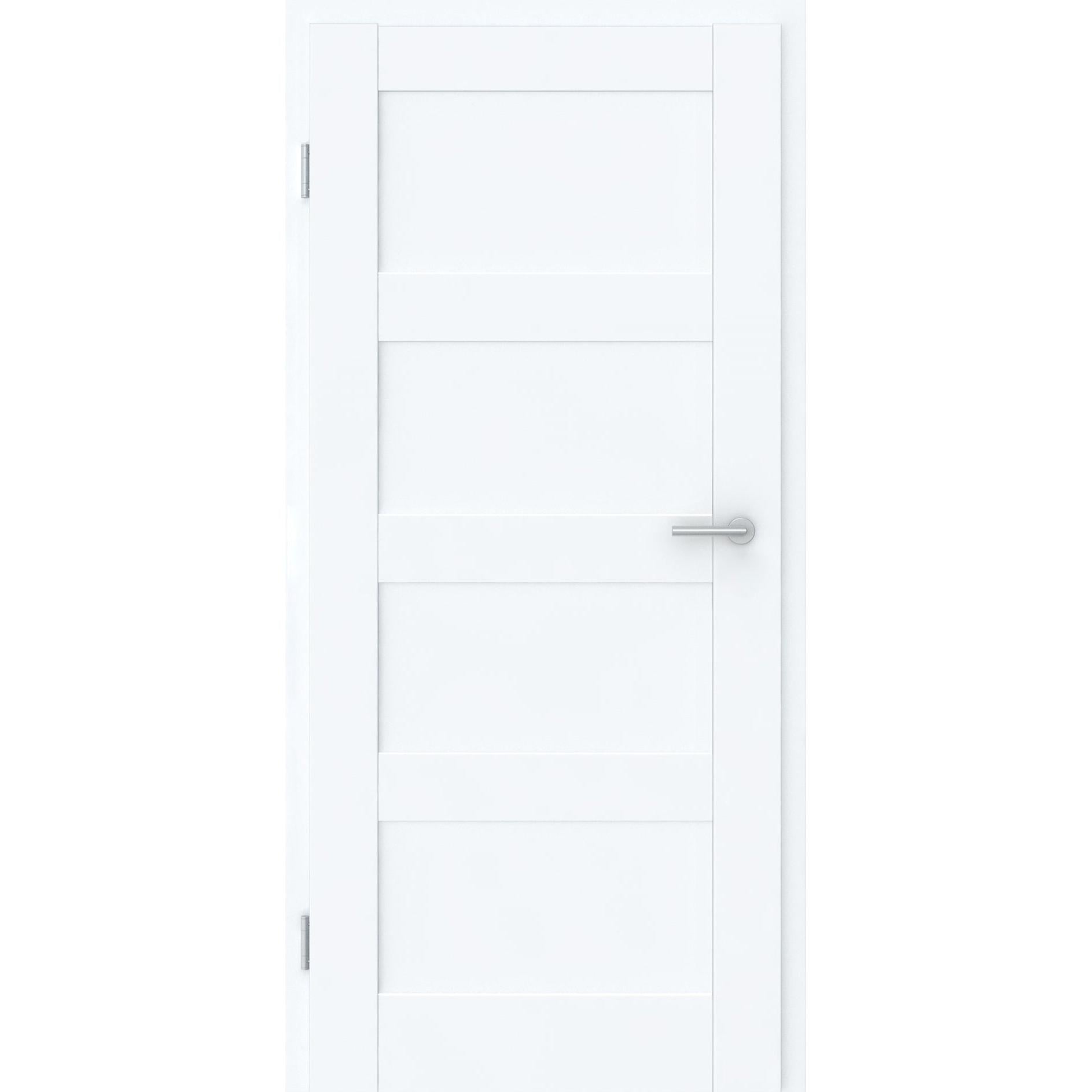 Zimmertür CPL brillant-weiß Rahmendesigntür mit 4 Kassetten Designkante - Modell Stiltür RQ43