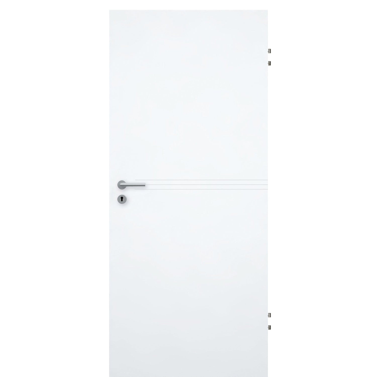 Wohnungseingangstür brillant-weiß 3 Rillen Designkante SK1 / KK3 - Modell Designtür Q33