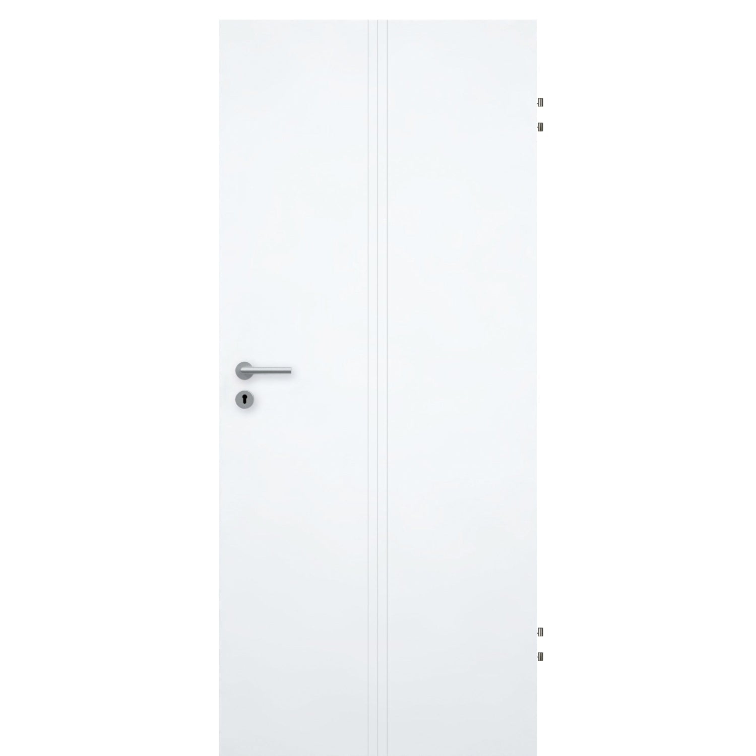 Wohnungseingangstür brillant-weiß 3 Rillen aufrecht Designkante SK1 / KK3 - Modell Designtür VM33