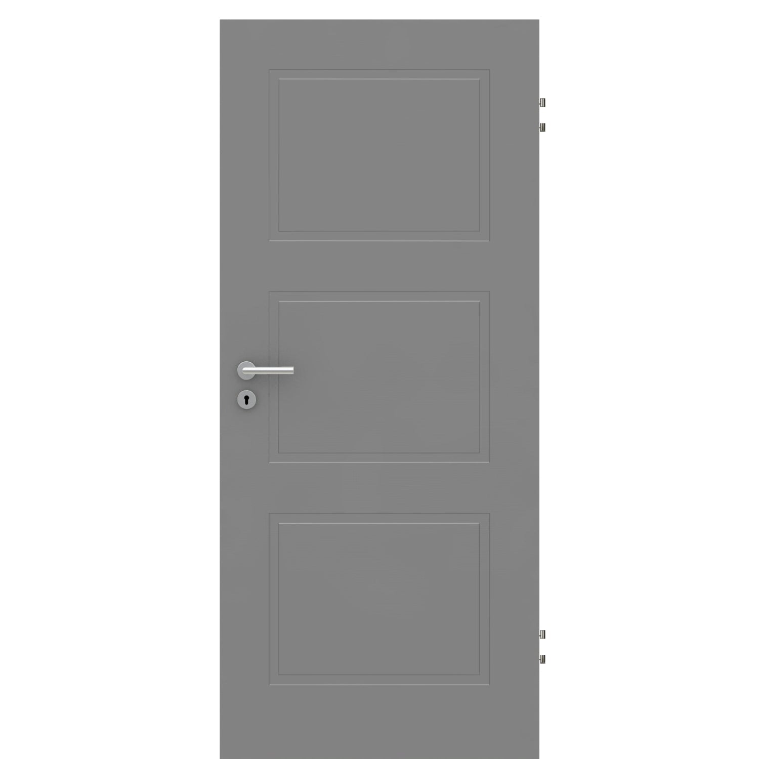 Wohnungseingangstür grau 3 Kassetten Designkante SK1 / KK3 - Modell Stiltür M37