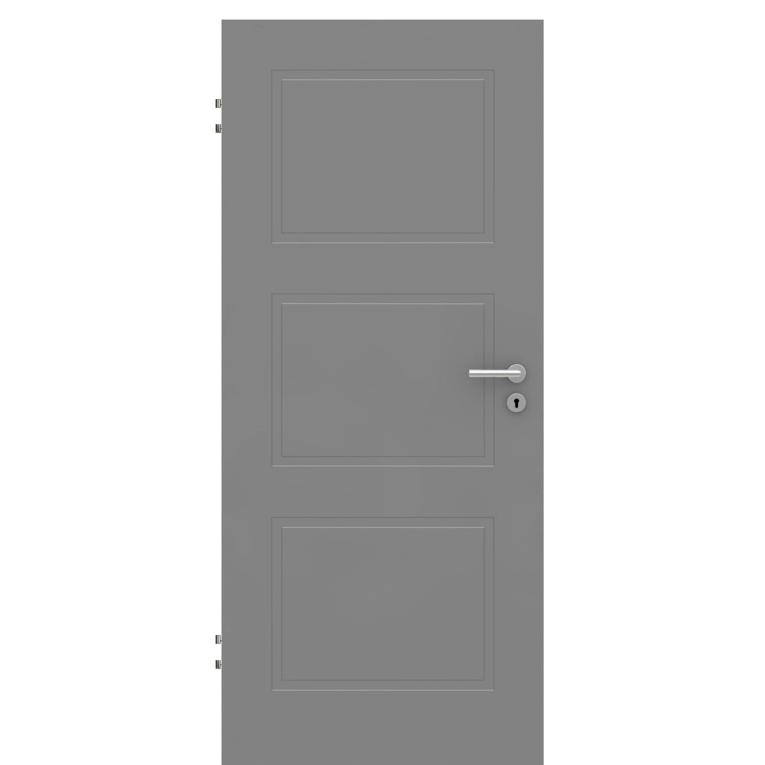 Wohnungseingangstür grau 3 Kassetten Designkante SK2 / KK3 - Modell Stiltür M37