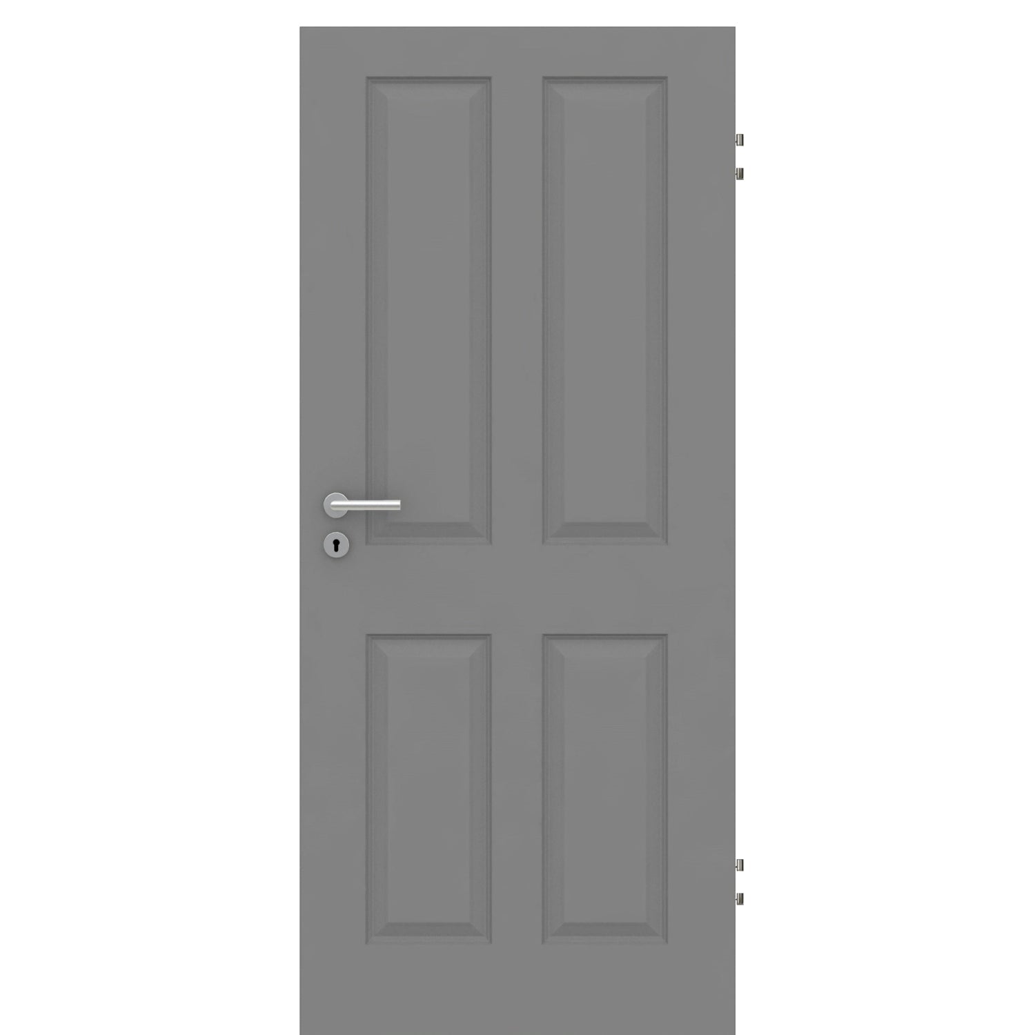 Wohnungseingangstür grau 4 Kassetten Designkante SK1 / KK3 - Modell Stiltür K47