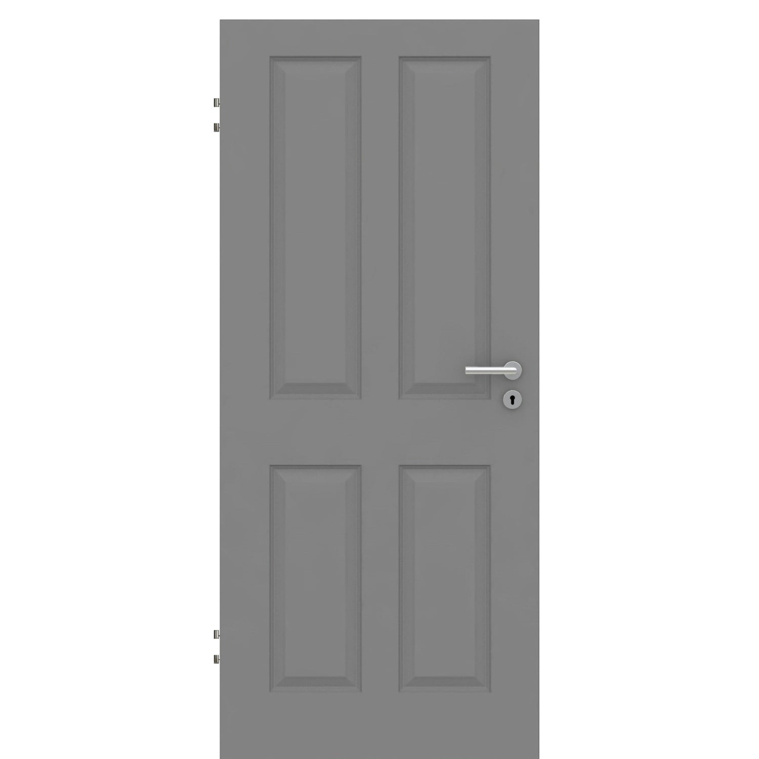 Wohnungseingangstür grau 4 Kassetten Designkante SK1 / KK3 - Modell Stiltür K47