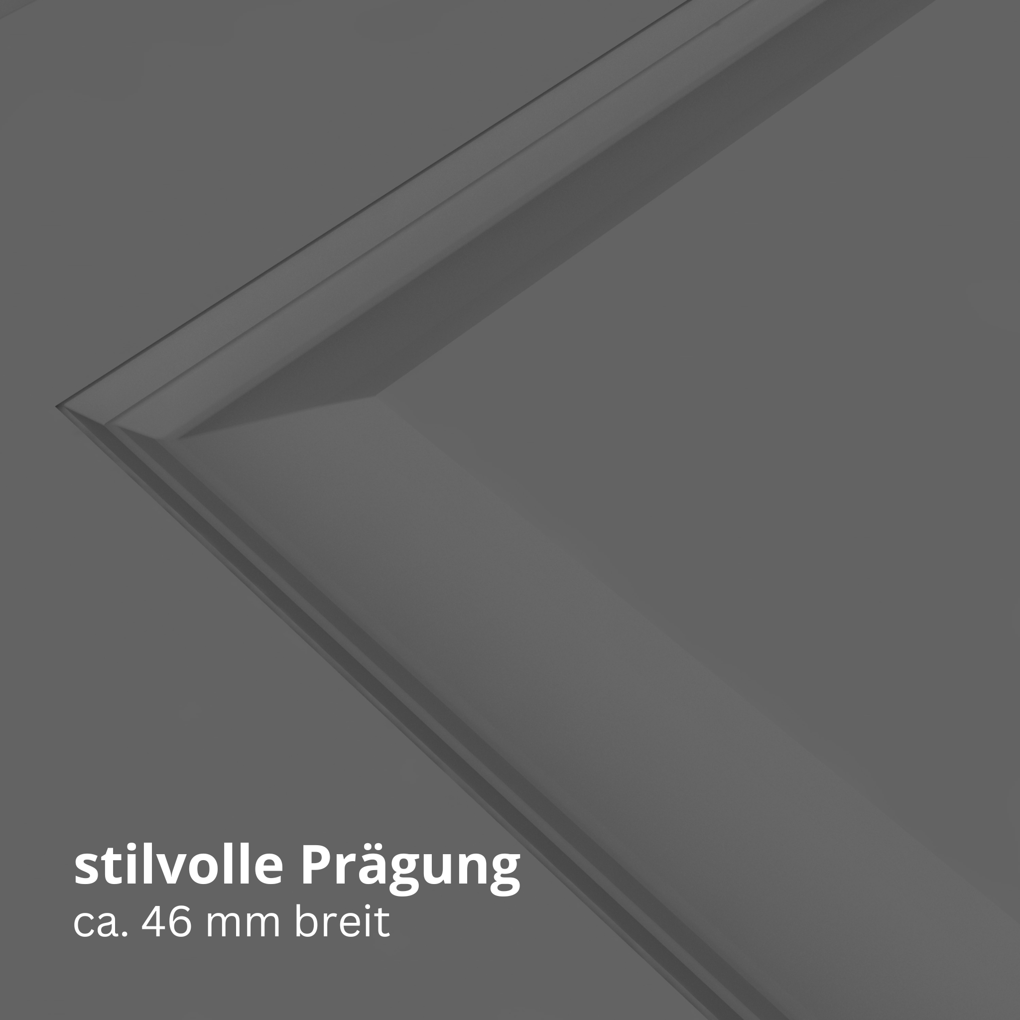 Wohnungseingangstür grau 4 Kassetten Quer Designkante SK2 / KK3 - Modell Stiltür KQ47