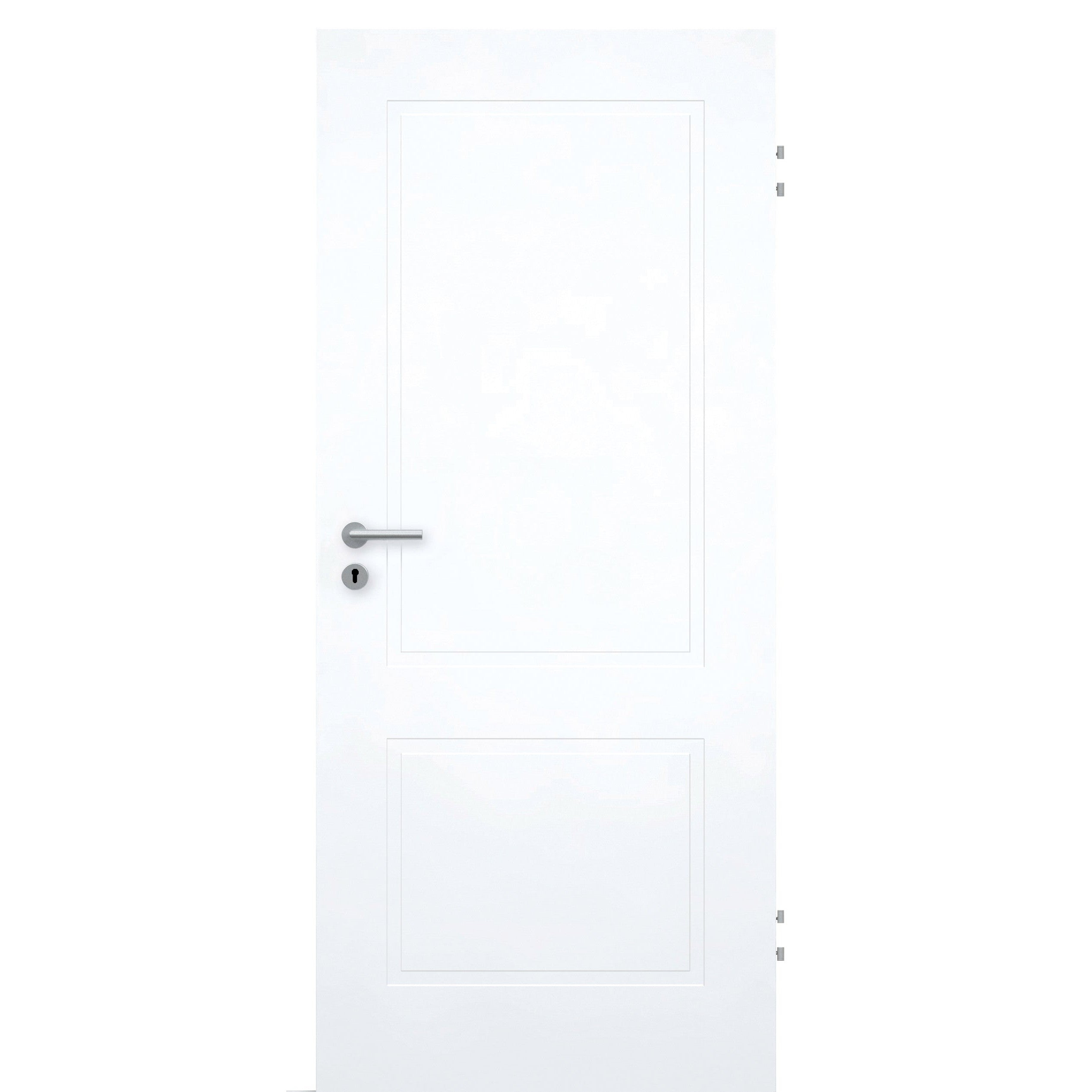 Wohnungseingangstür mit 2 Kassetten brillant-weiß Designkante SK 2 / KK3 - Modell Stiltür M23