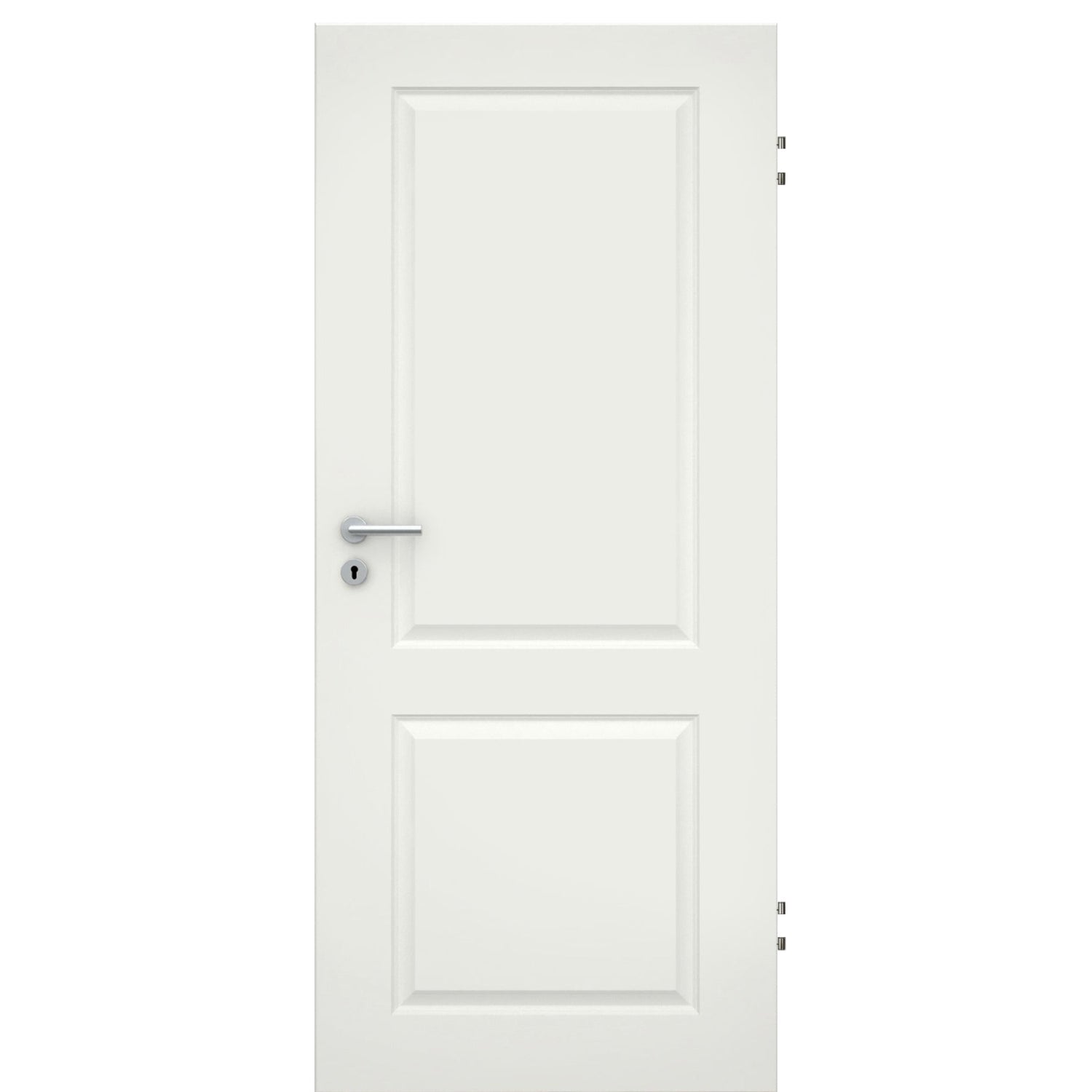 Wohnungseingangstür soft-weiß 2 Kassetten Eckkante SK2 / KK3 - Modell Stiltür K21