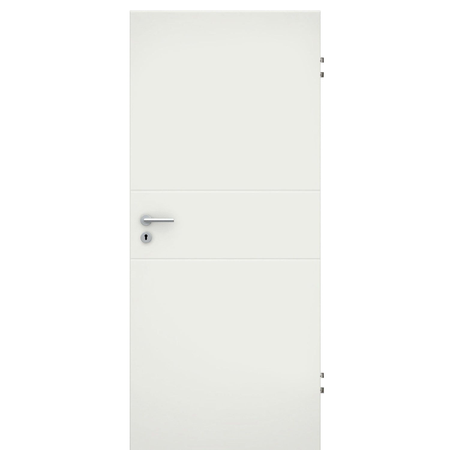 Wohnungseingangstür soft-weiß 2 Rillen Eckkante SK2 / KK3 - Modell Designtür Q21