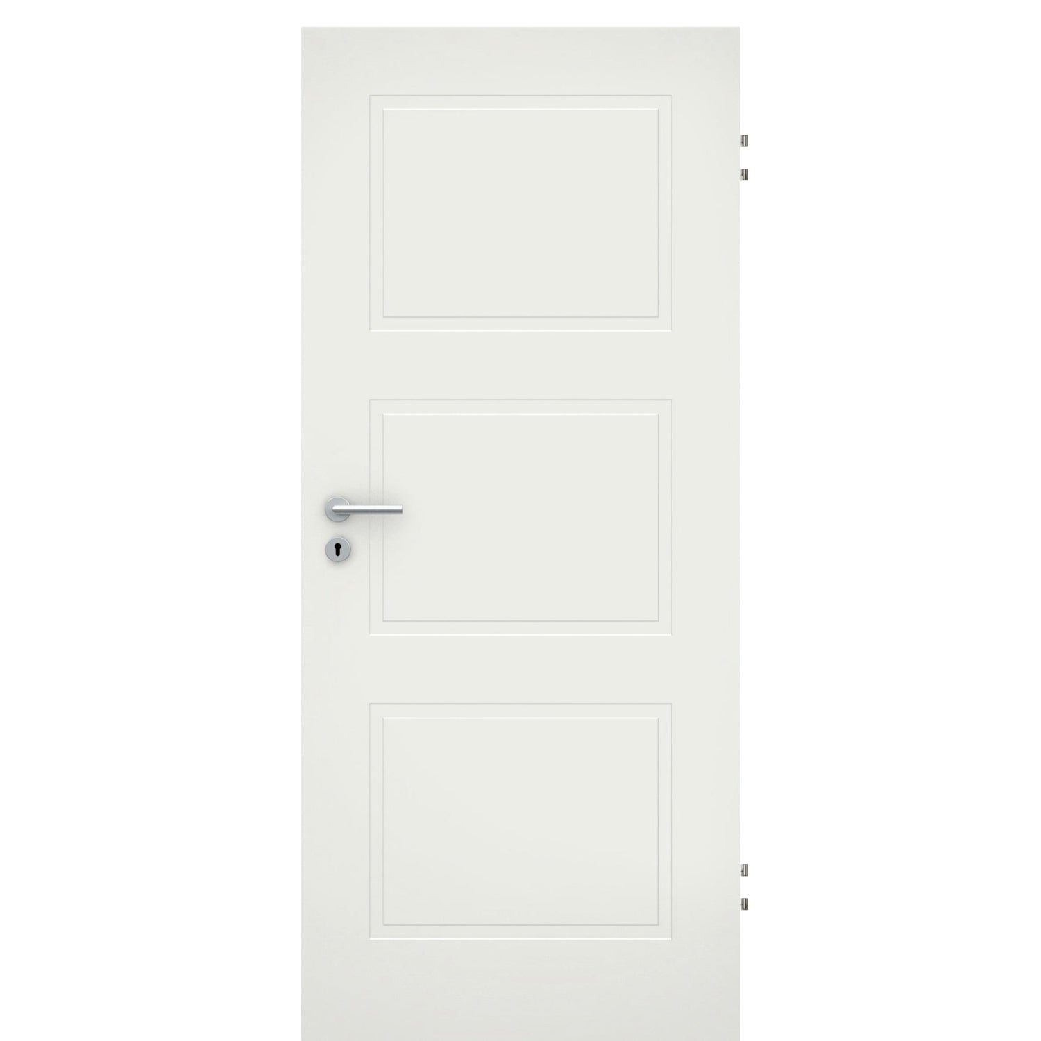 Wohnungseingangstür soft-weiß 3 Kassetten Eckkante SK1 / KK3 - Modell Stiltür M31